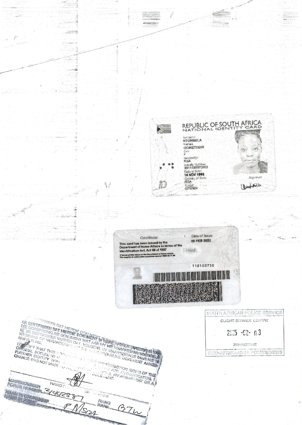 G Ntombela ID Information - RSA National Identity Card Details - Studocu