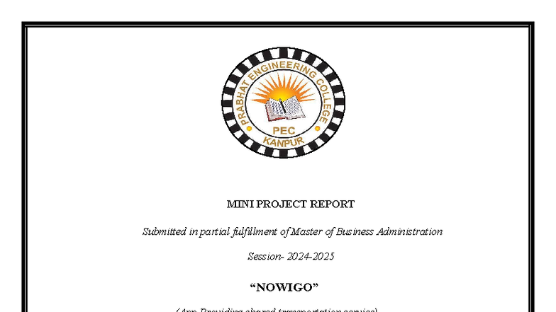 MBA Mini Project Report: Shared Transportation Service Analysis - Studocu
