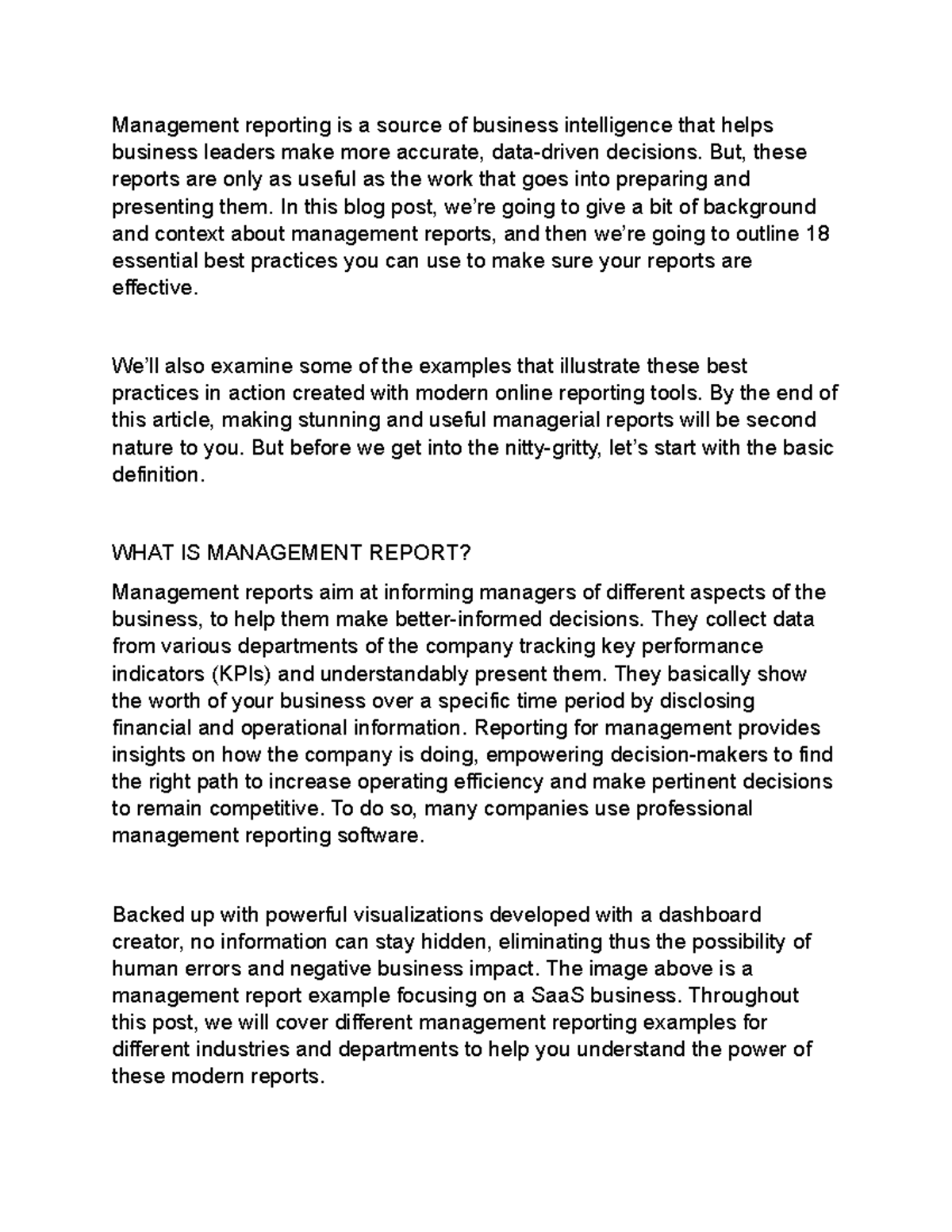 Management Reporting: What is Management Reporting - Marketing ...