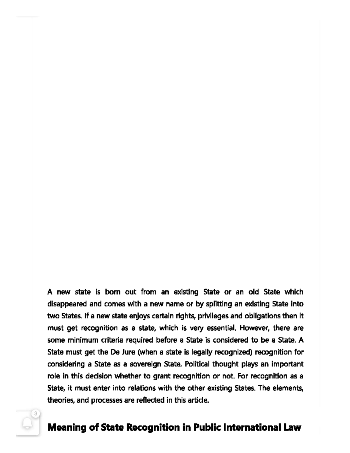 State Recognition in International Law: Complete Notes on Theories and ...
