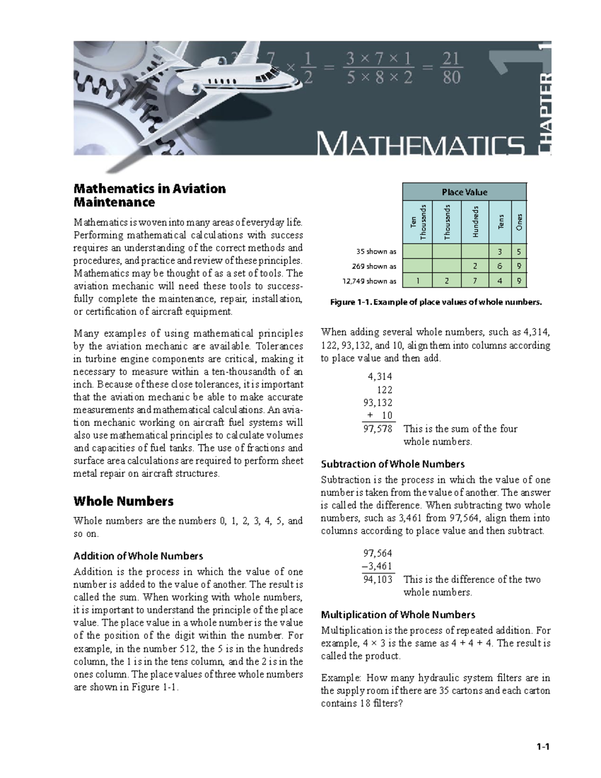 FAA-8083-30 Ch01 - Mathematics Principles in Aviation Maintenance - Studocu