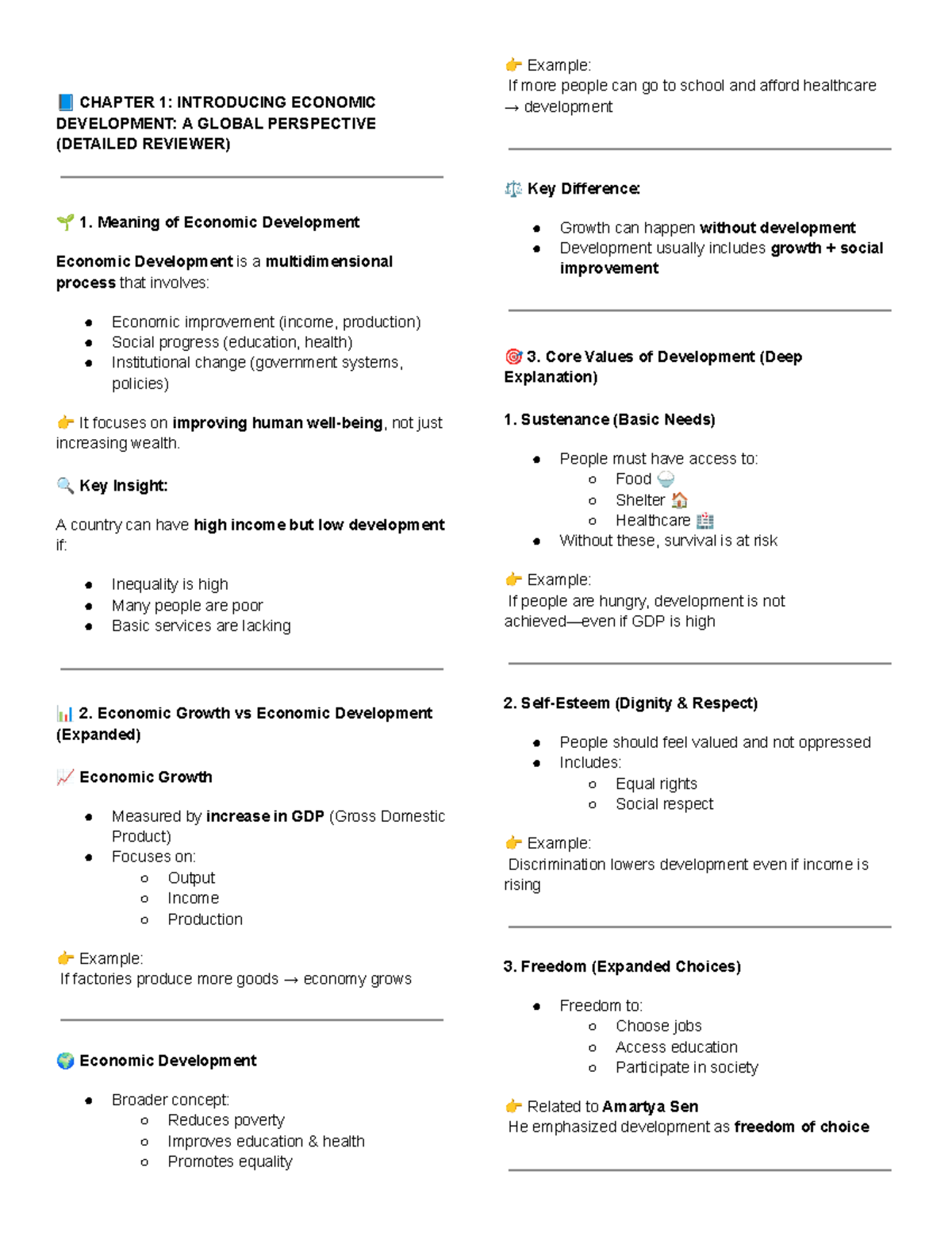 CHAPTER 1: ECONOMIC DEVELOPMENT OVERVIEW (ECONDEV REVIEWER) - Studocu