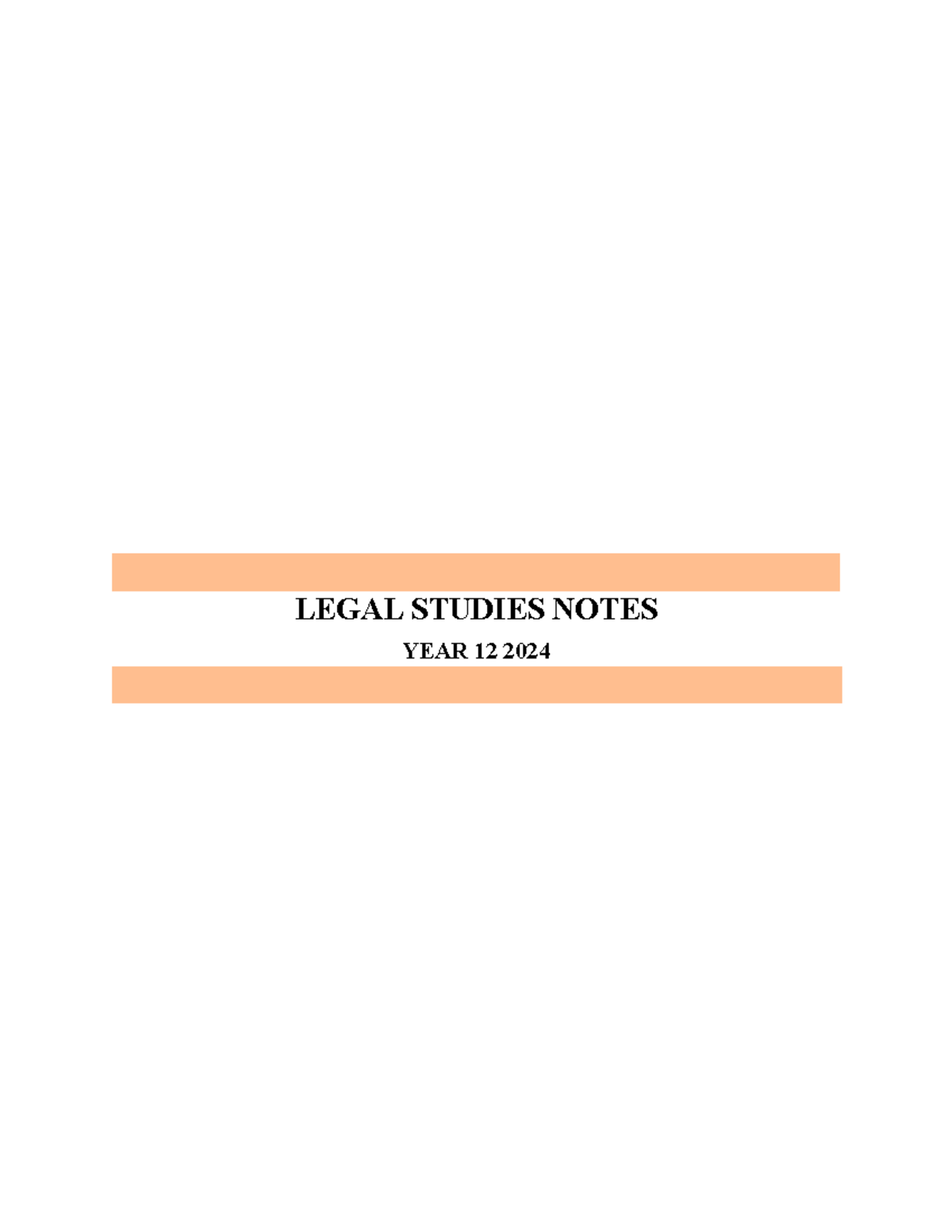 Legal Studies Notes Year 12 2024: Crime, Human Rights & Legislation ...