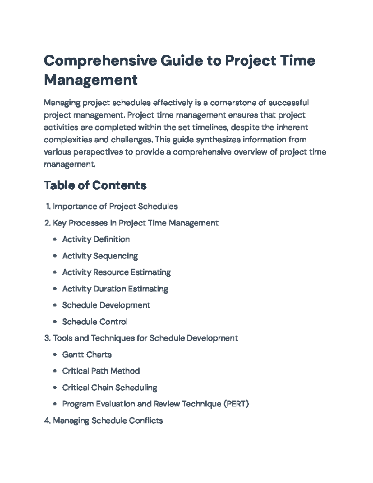 Comprehensive Guide to Project Time Management (PJM 101 ...