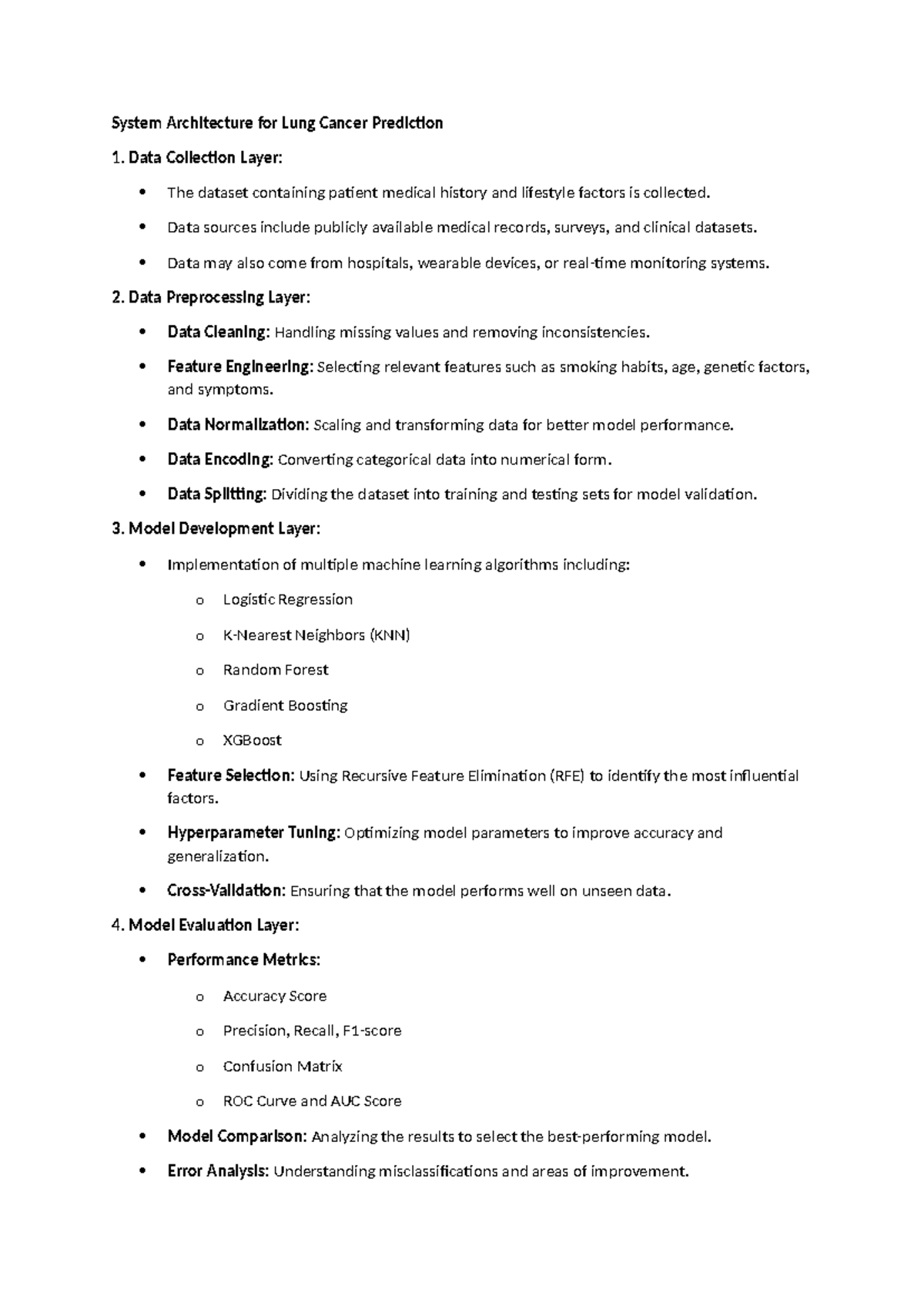 System Architecture - Data Collection Layer: The dataset containing ...