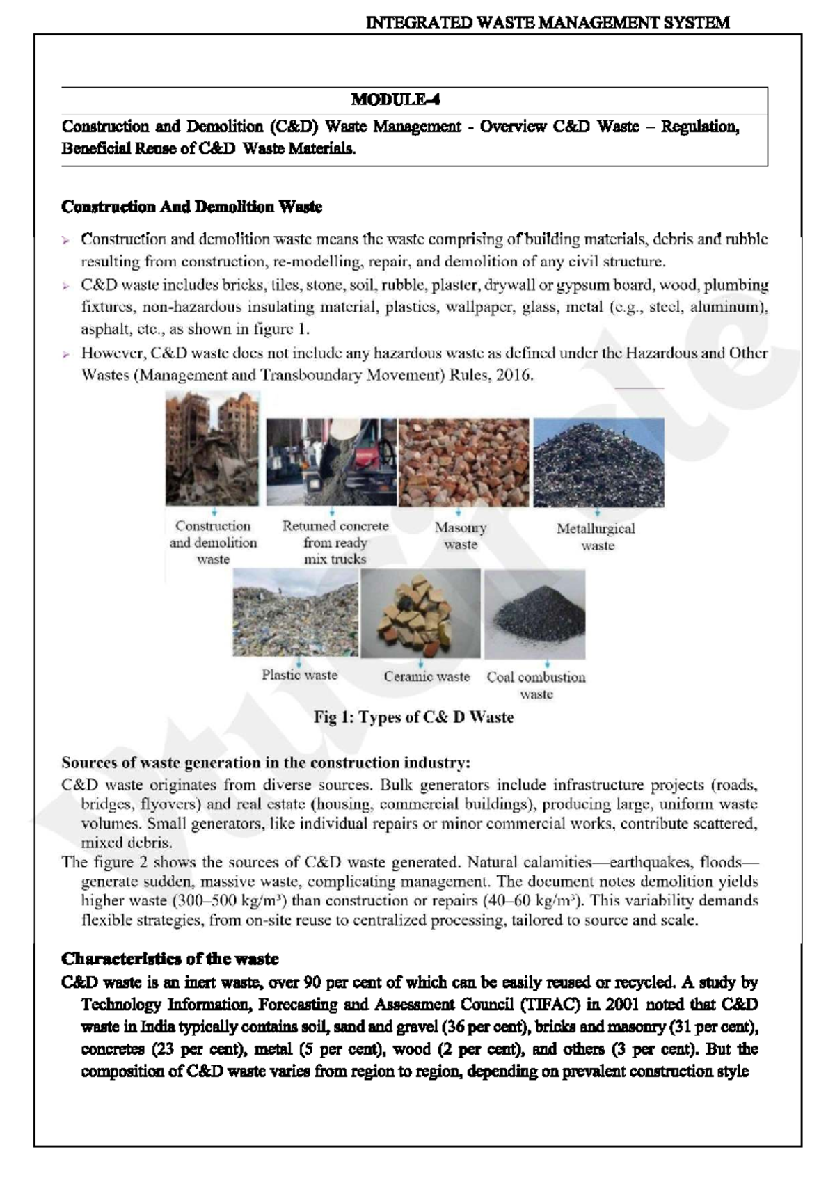 Integrated Waste Management System: C&D Waste Overview & Regulations ...