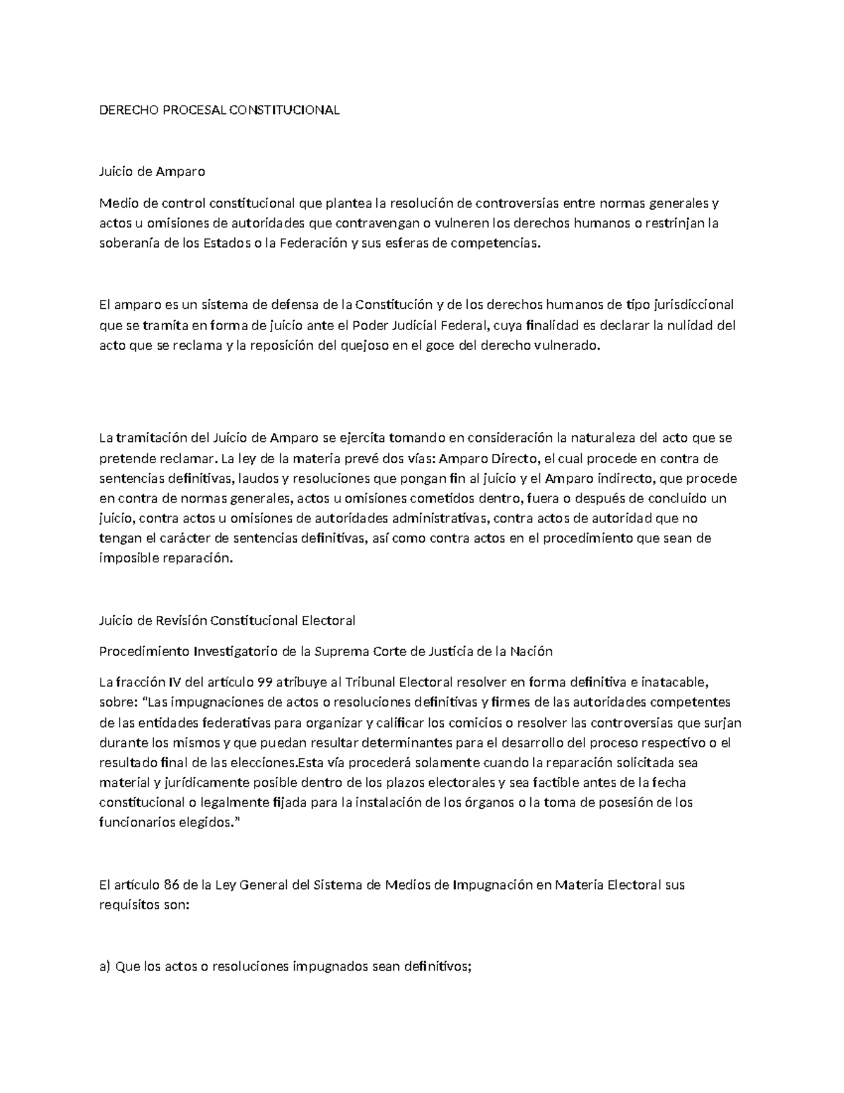 DERECHO PROCESAL CONSTITUCIONAL: Juicio de Amparo y Medios de Control ...