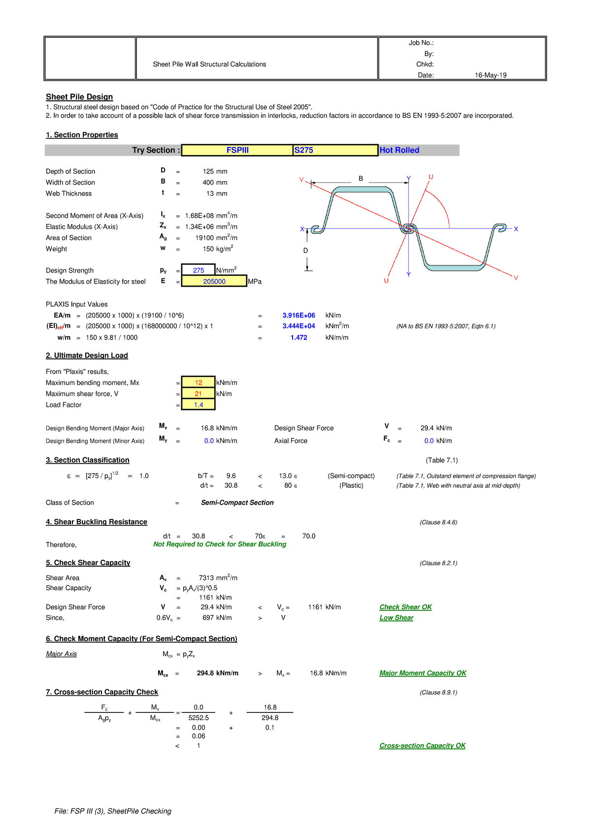 511673391-Sheet Pile Design & Structural Check Calculations - Studocu