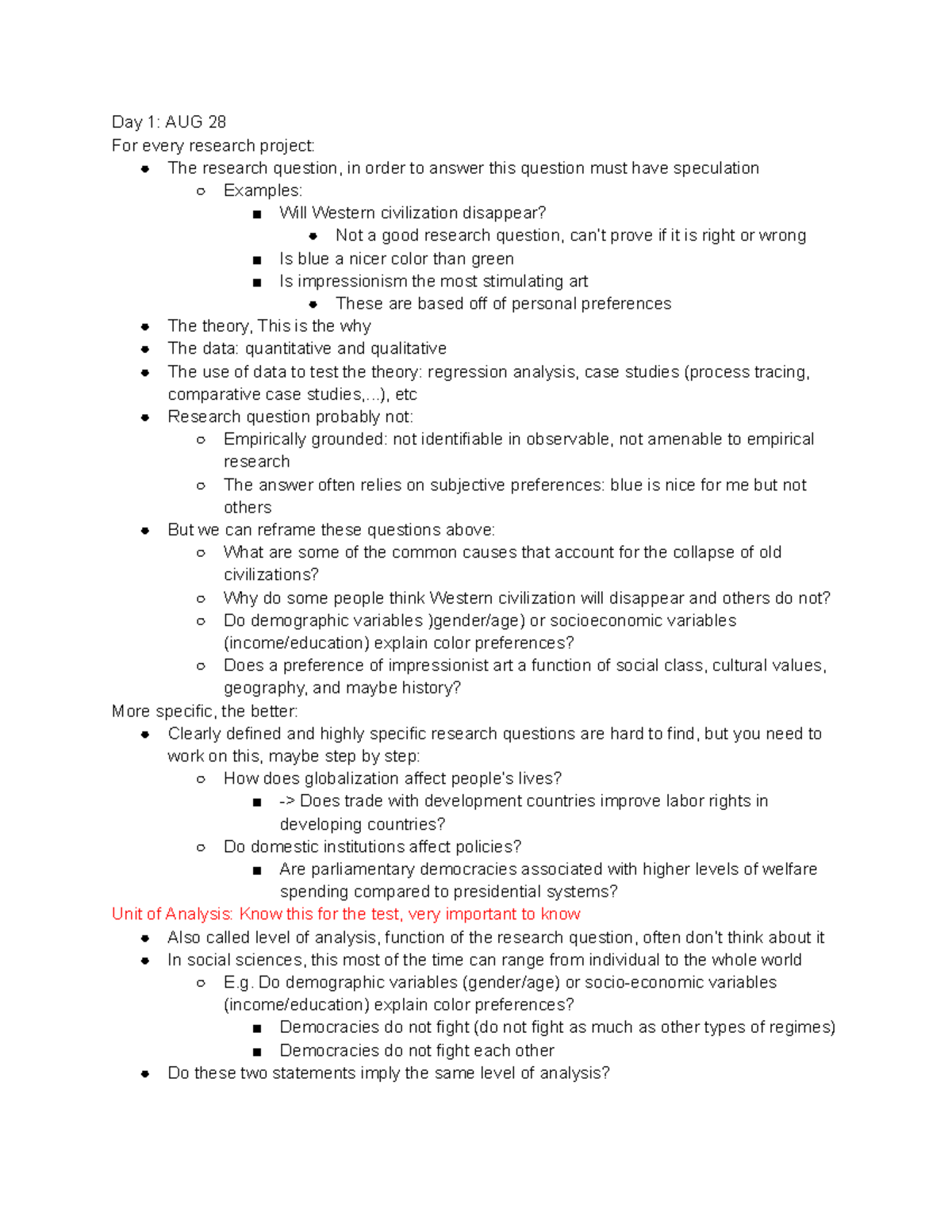 PLSC 418: IR Class Lecture Notes on Theories of International Relations ...