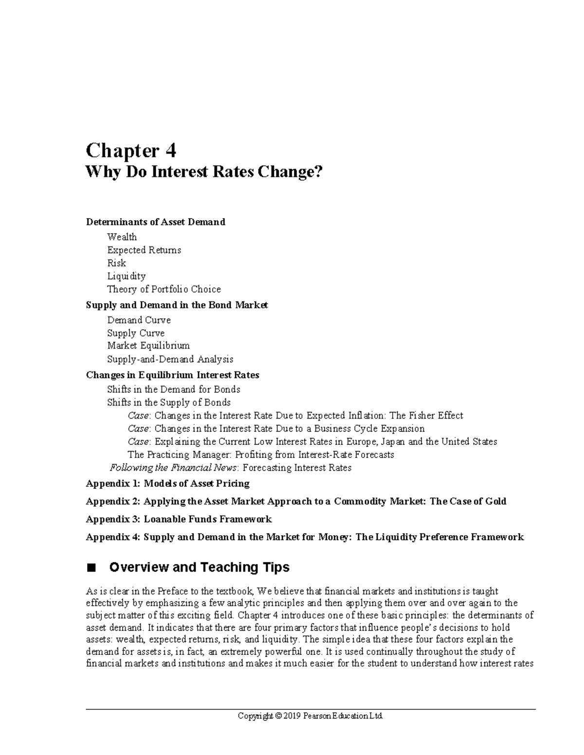 FMI Chapter 4: Analyzing Interest Rates and Asset Demand Solutions ...