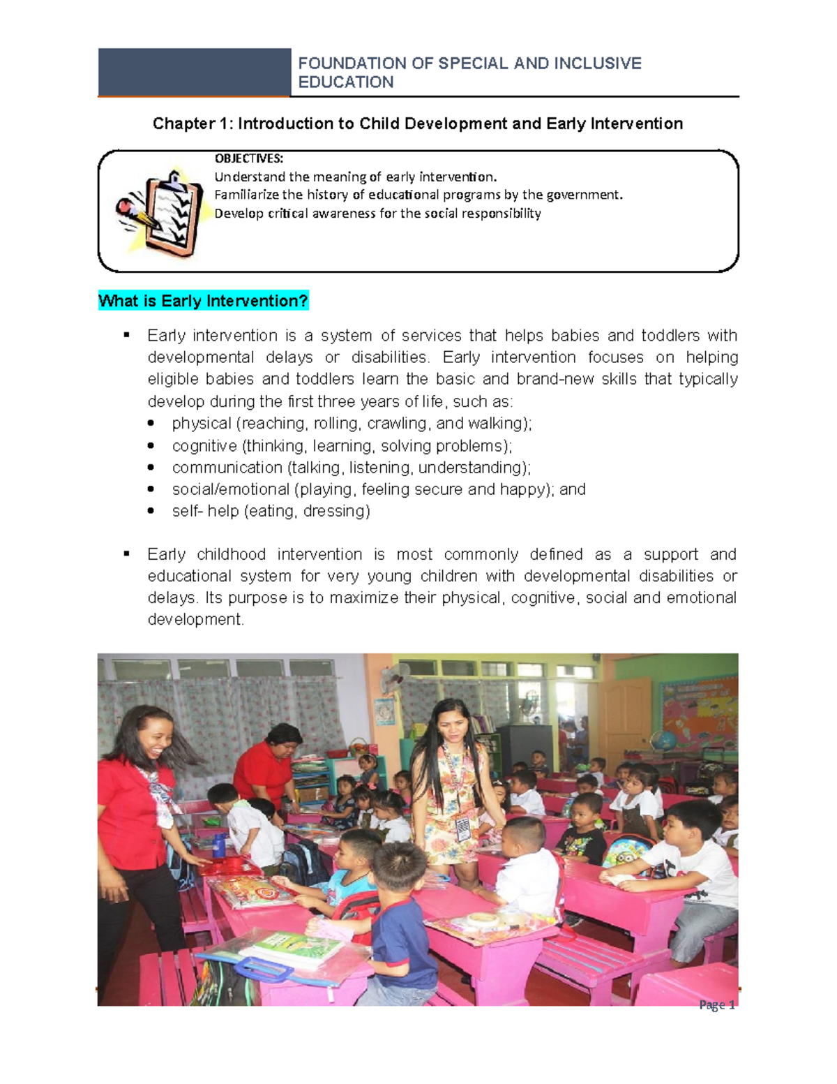 Foundations of Special and Inclusive Education: Chapter 1 Overview ...