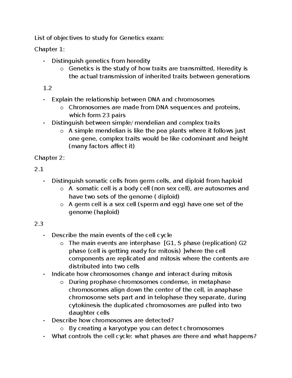 Genetics Study Guide: Key Concepts for Exam Preparation (GEN 101) - Studocu