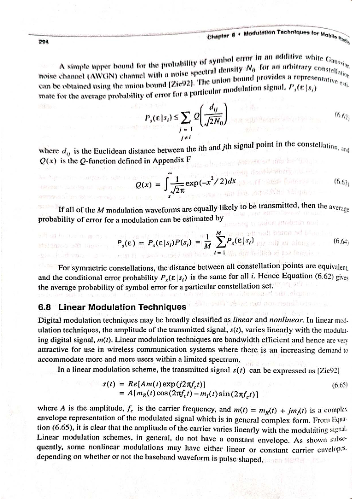Linear Modulation Techniques for Wireless Communication (Wc 3) - Studocu