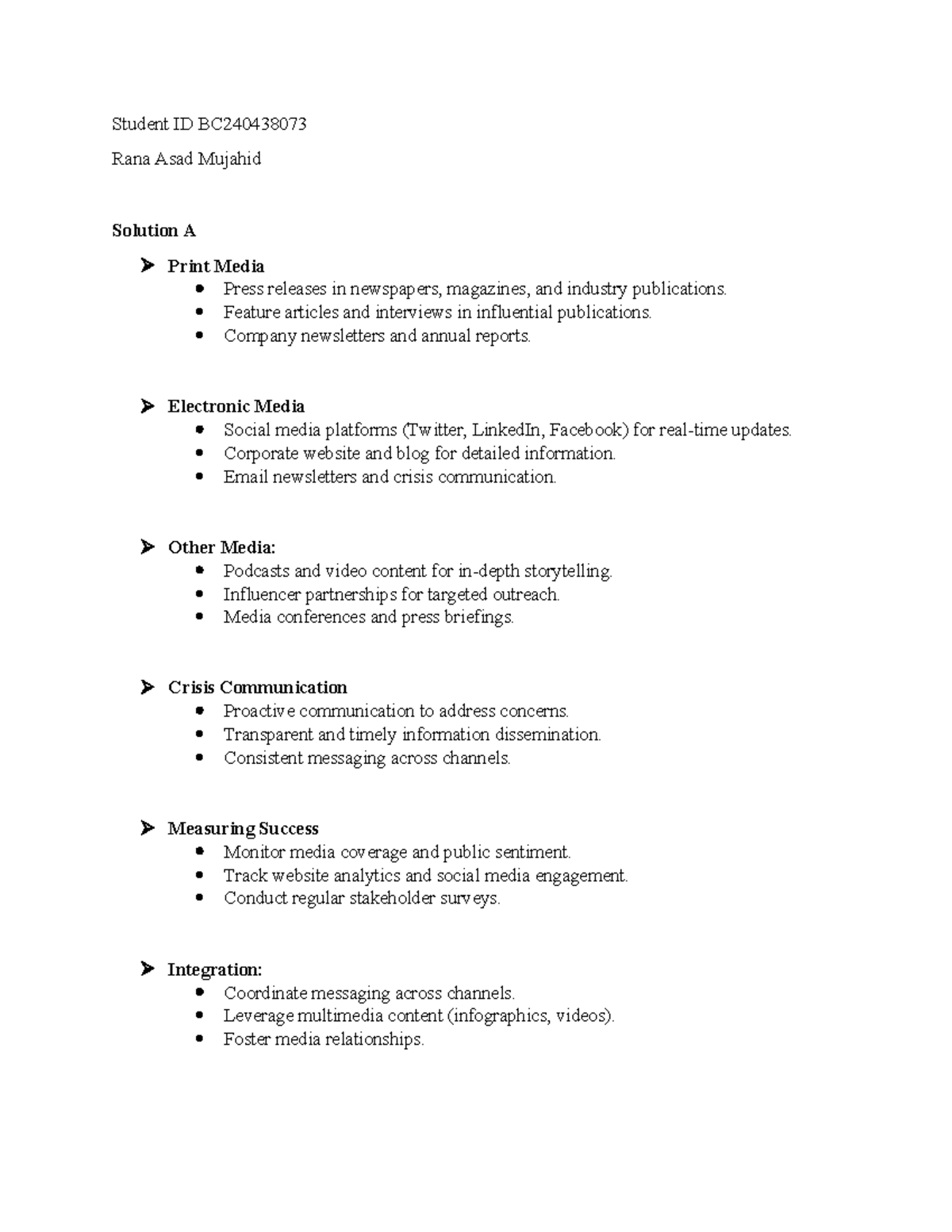 BC240438073 - Media Communication Strategies and Best Practices - Studocu