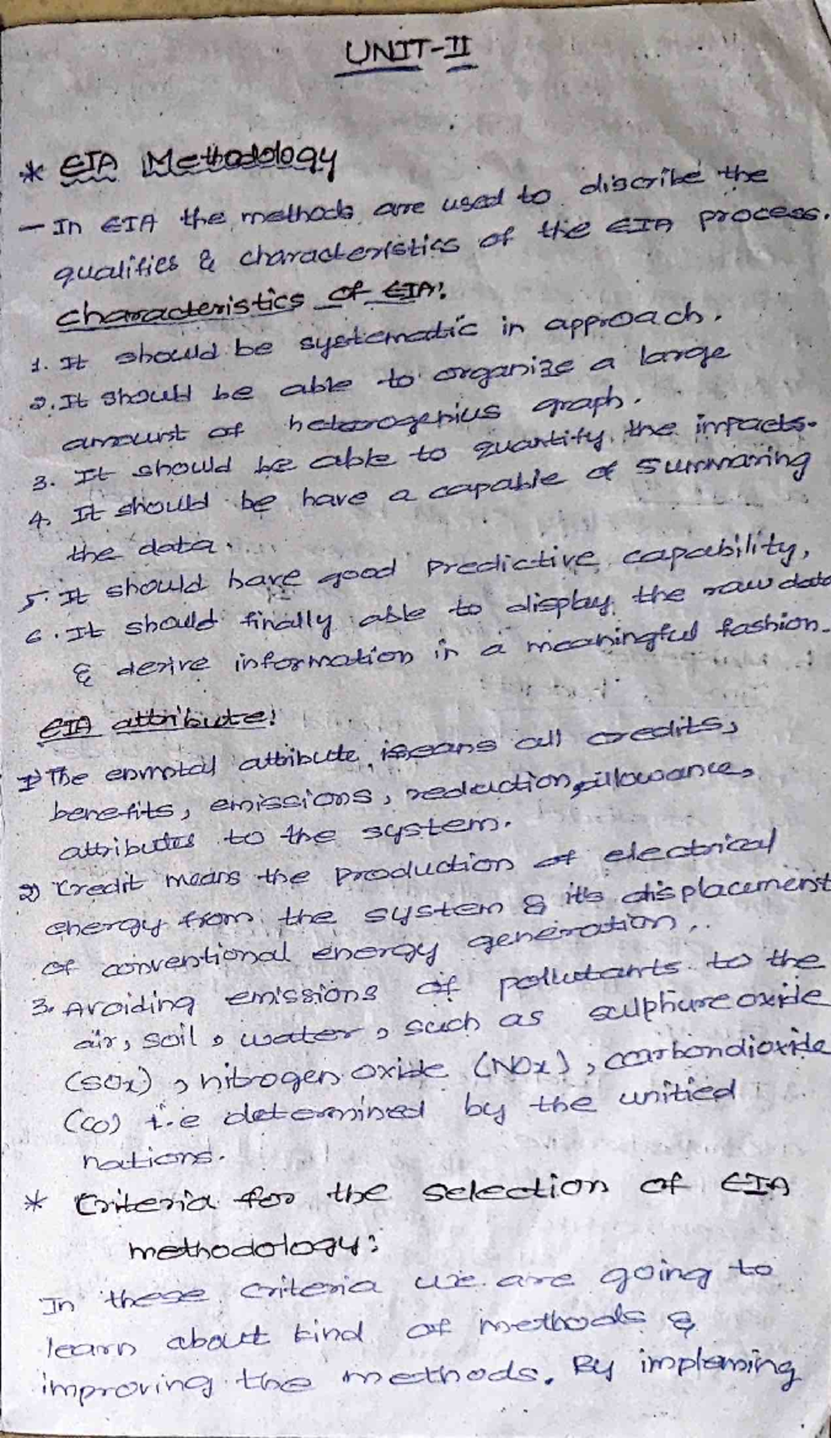 EIA UNIT-2: Comprehensive Lecture Notes for Review - Studocu