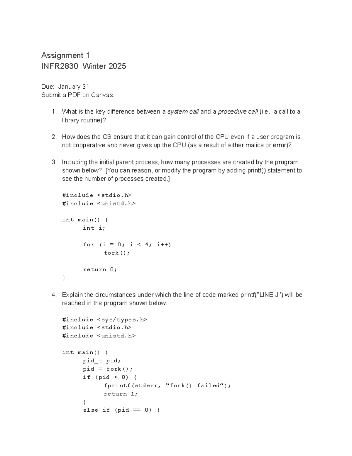INFR2830 W25 Assignment 1 - Assignment 1 INFR2830 Winter 2025 Due ...