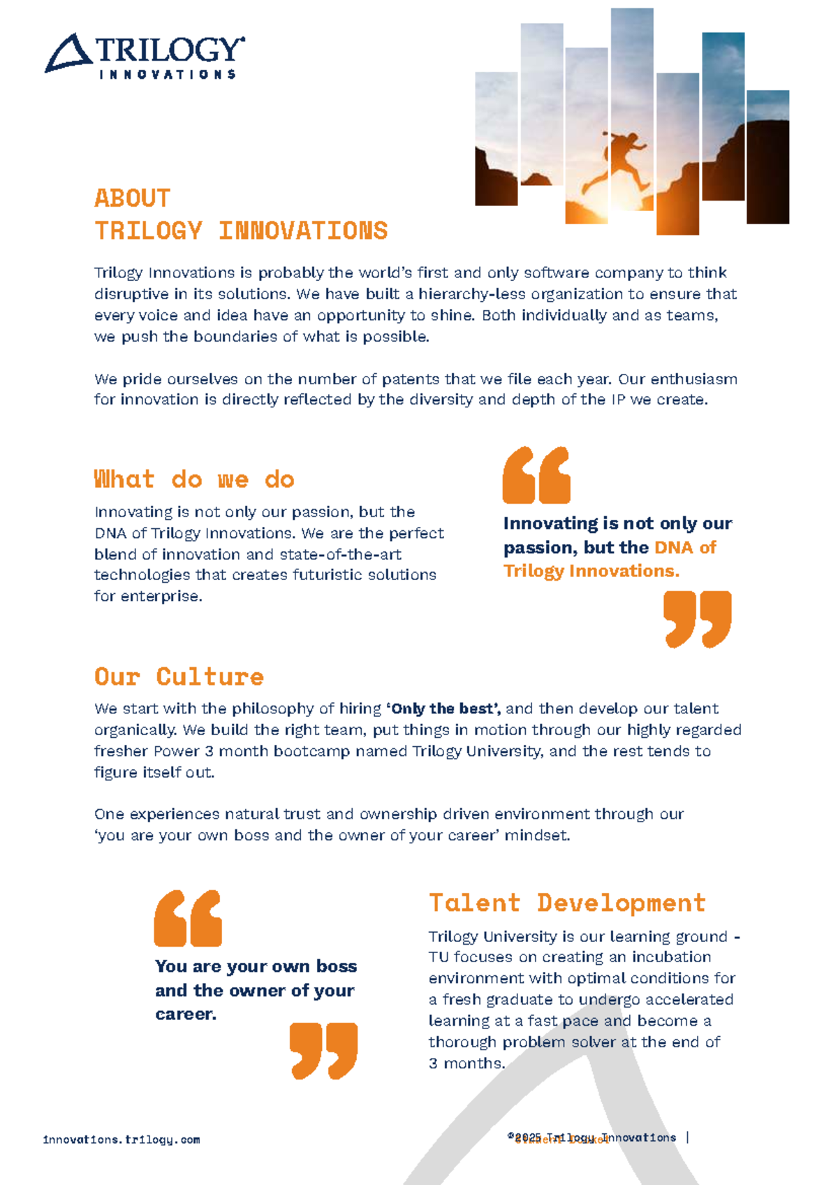 TI - Student Docket: Innovations at Trilogy Innovations - Studocu