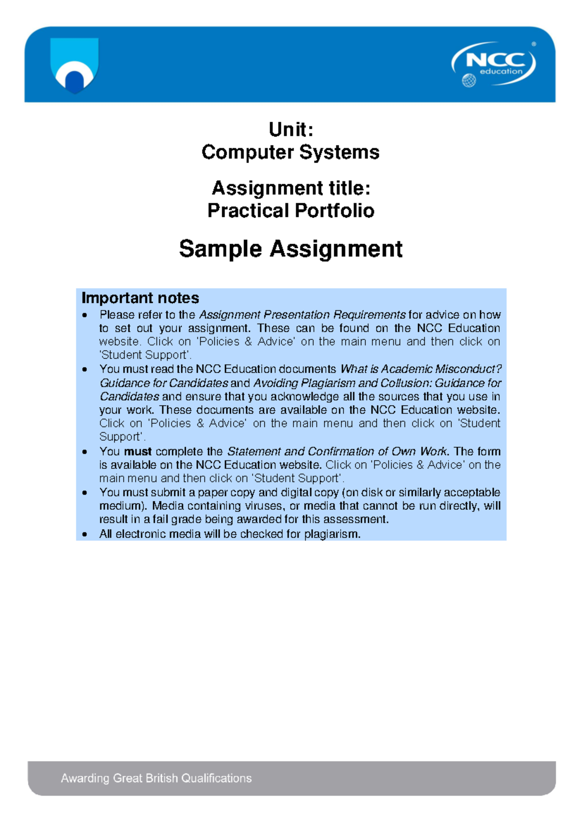 03 L4DC Computer Systems CSYS Practical Portfolio Sample Assignment ...