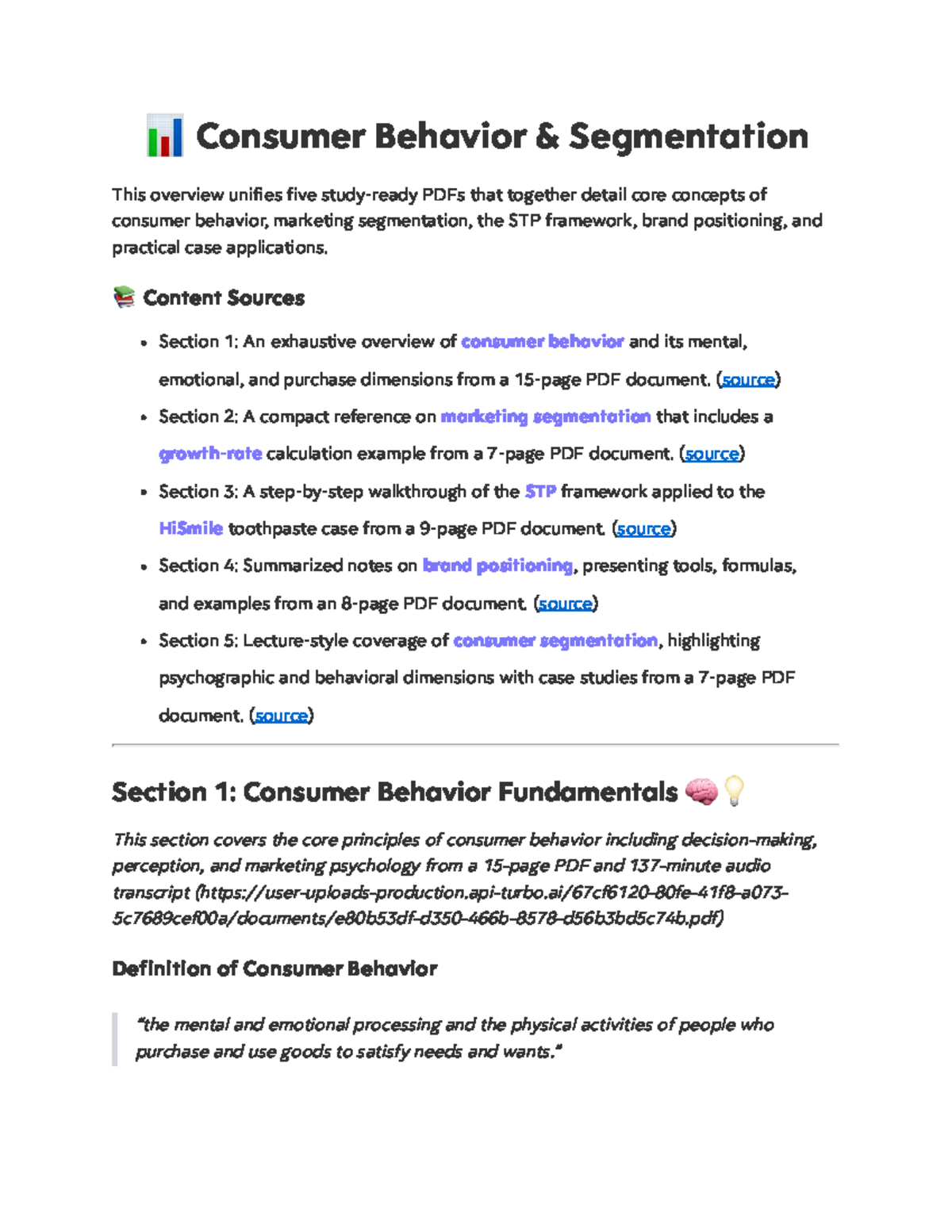 Consumer Behavior & Segmentation Overview - Studocu