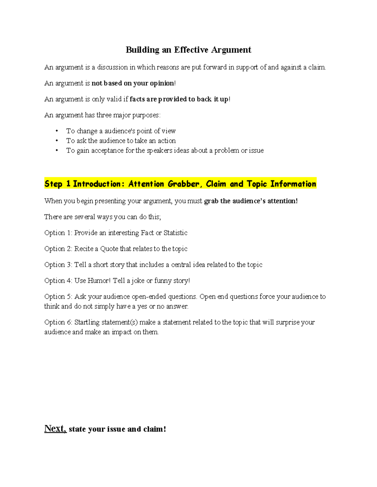 How to Build an Effective Argument - Building an Effective Argument An ...