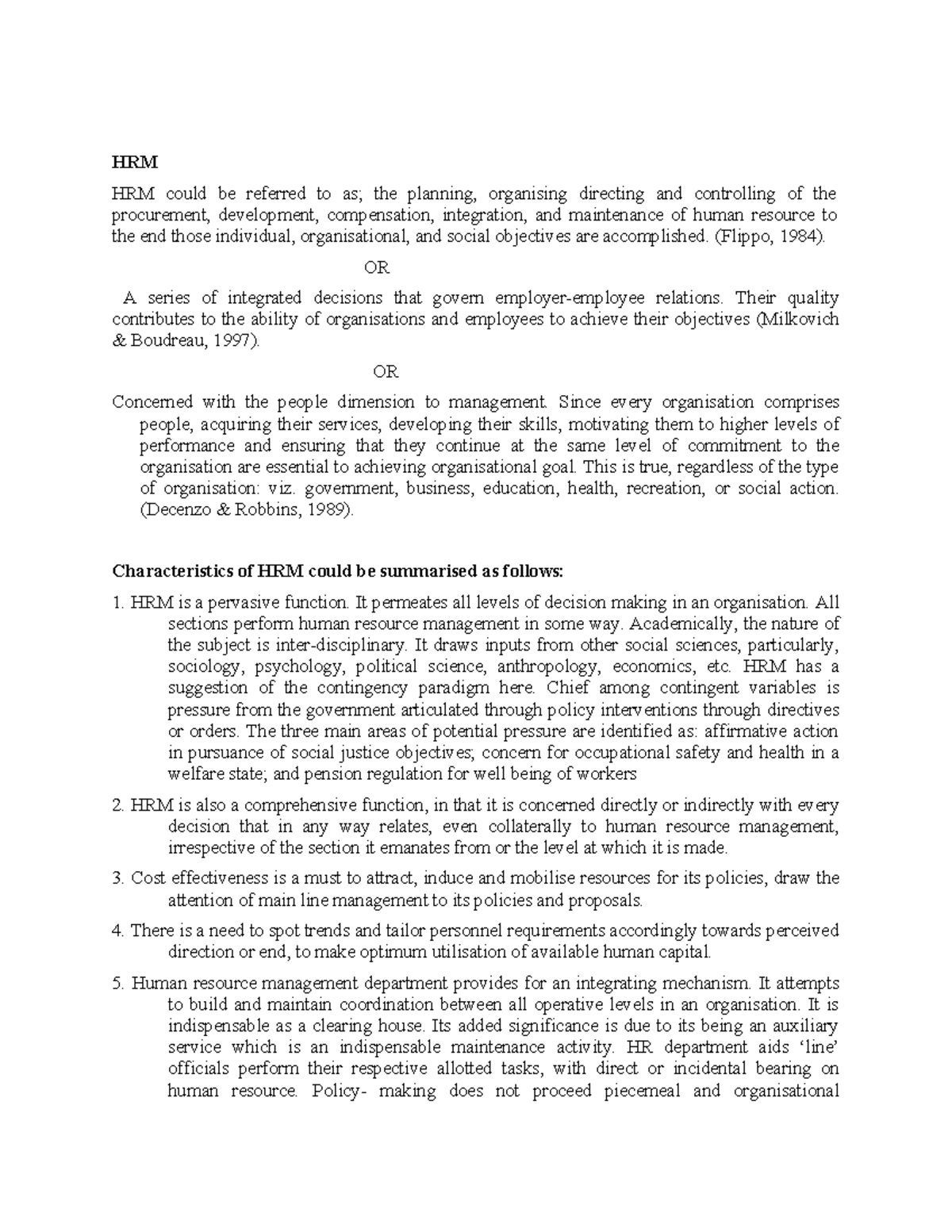HRM 4th Unit - Comprehensive Notes on Human Resource Management - Studocu
