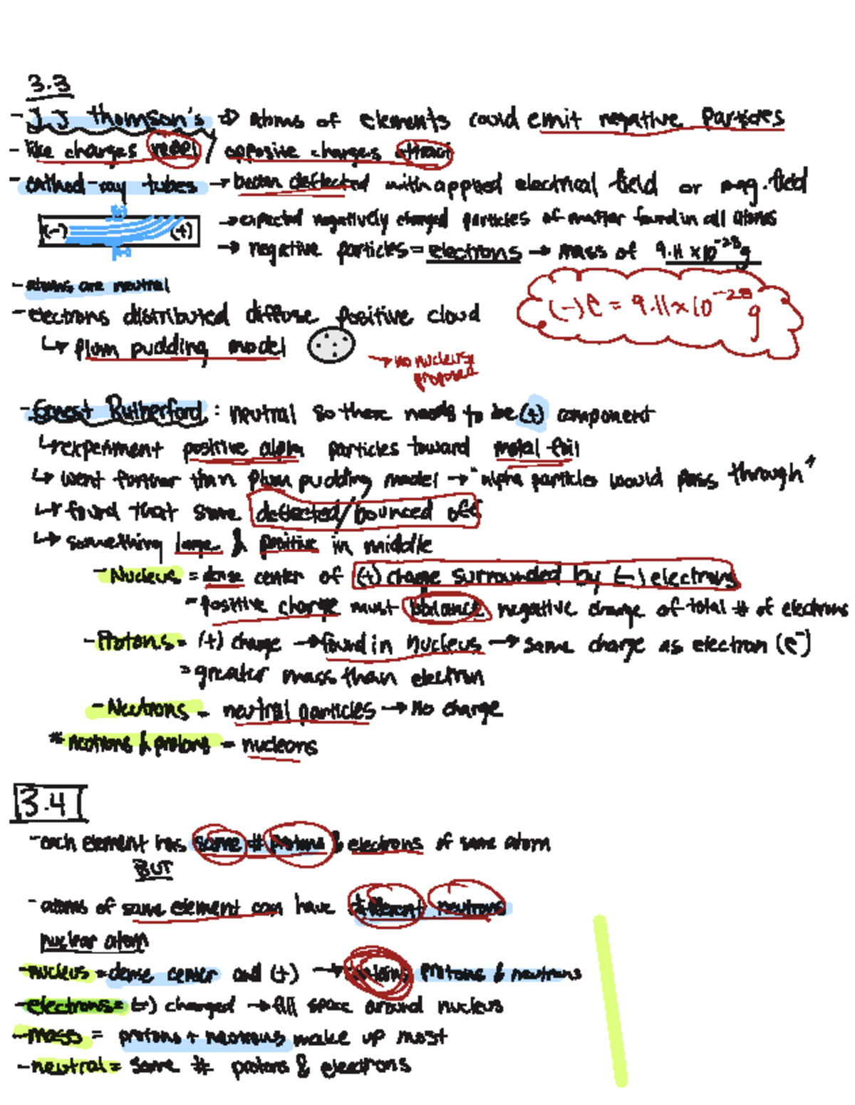 Chem 110 Part 2 - Atomic Structure and Particle Behavior Notes - Studocu