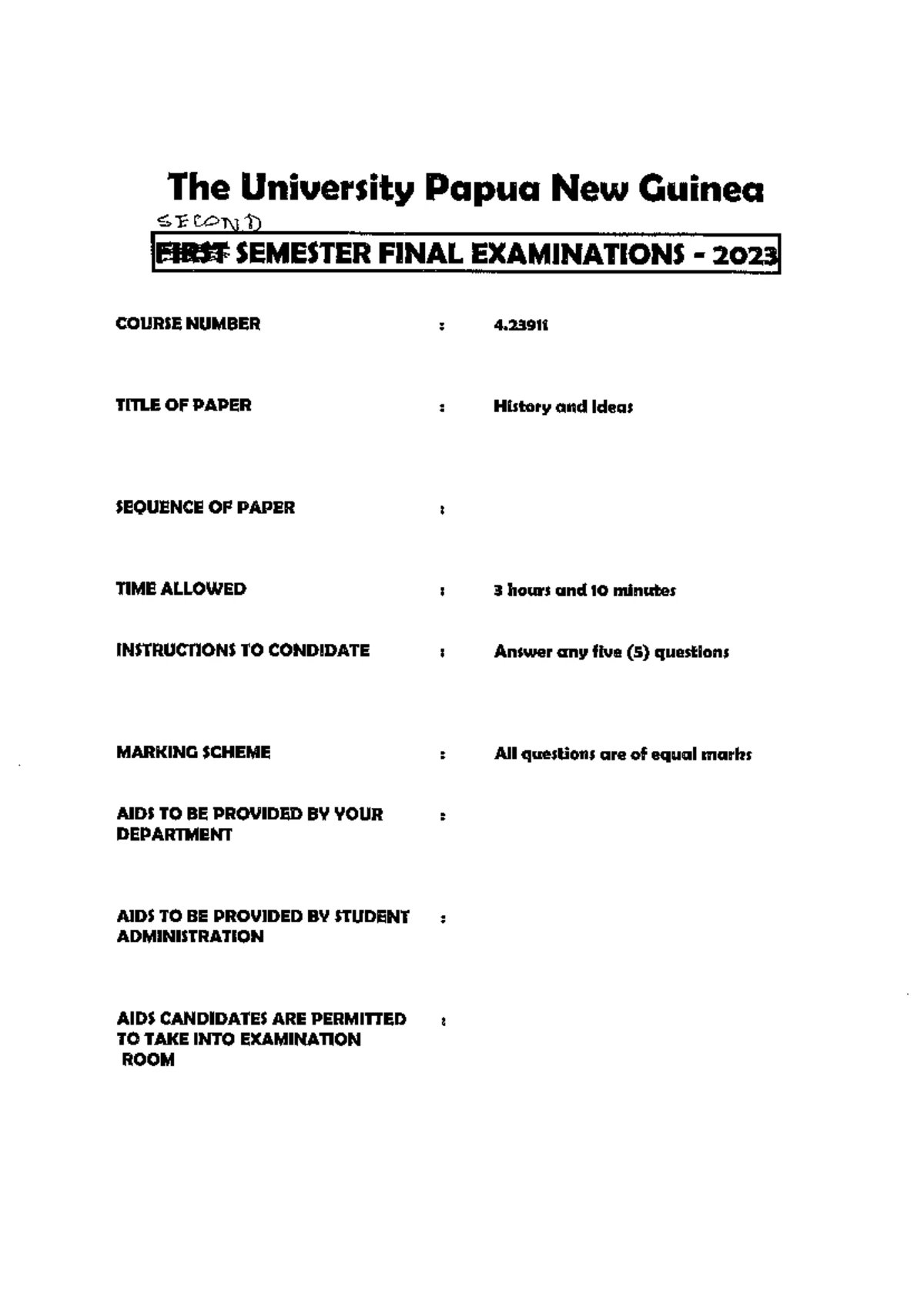 4.23911 History and Ideas Final Exam Questions (Semester 2, 2022) - Studocu