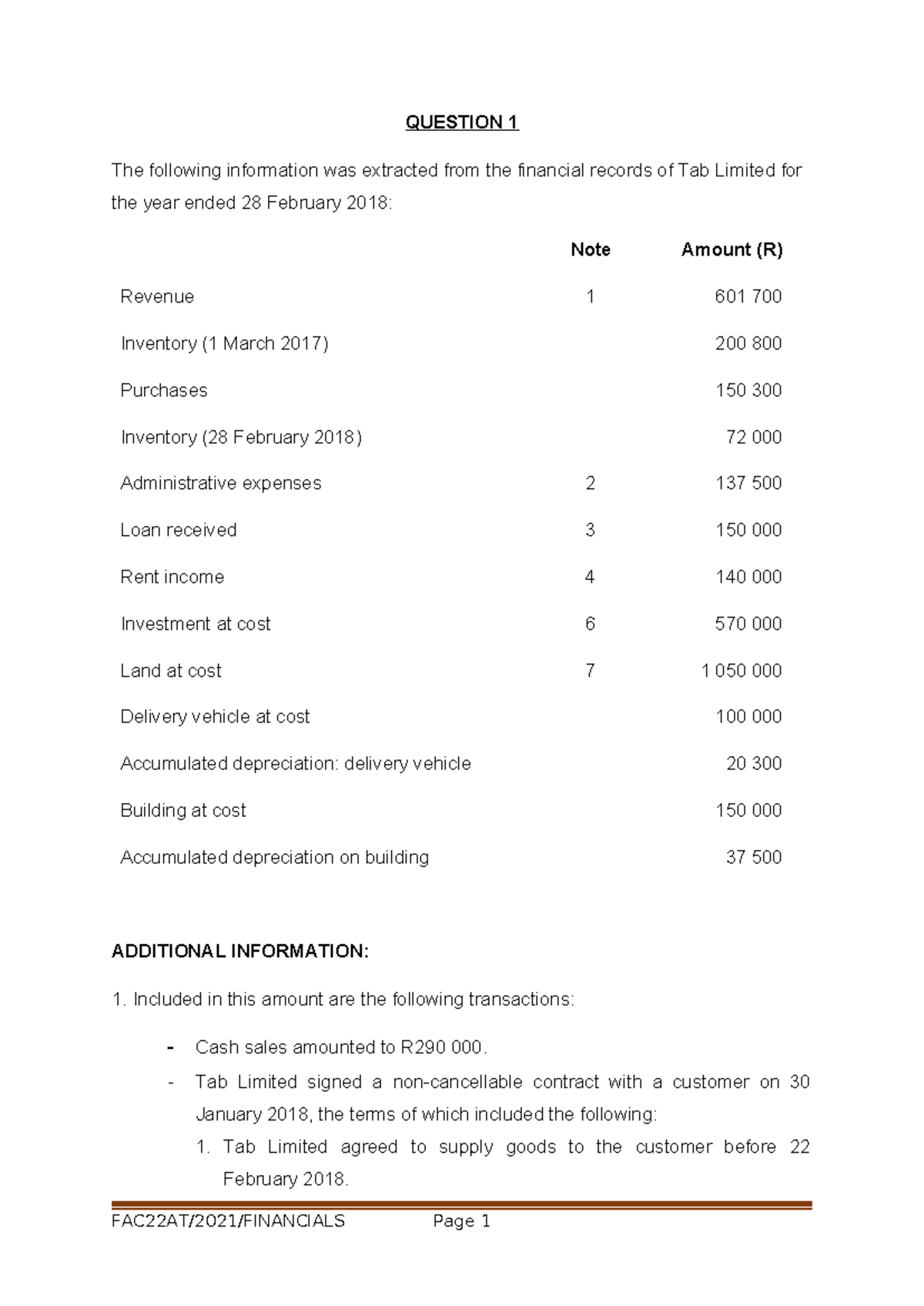 Exercises for Financial Accounting (ACCT 101) - Test & Exam Prep - Studocu