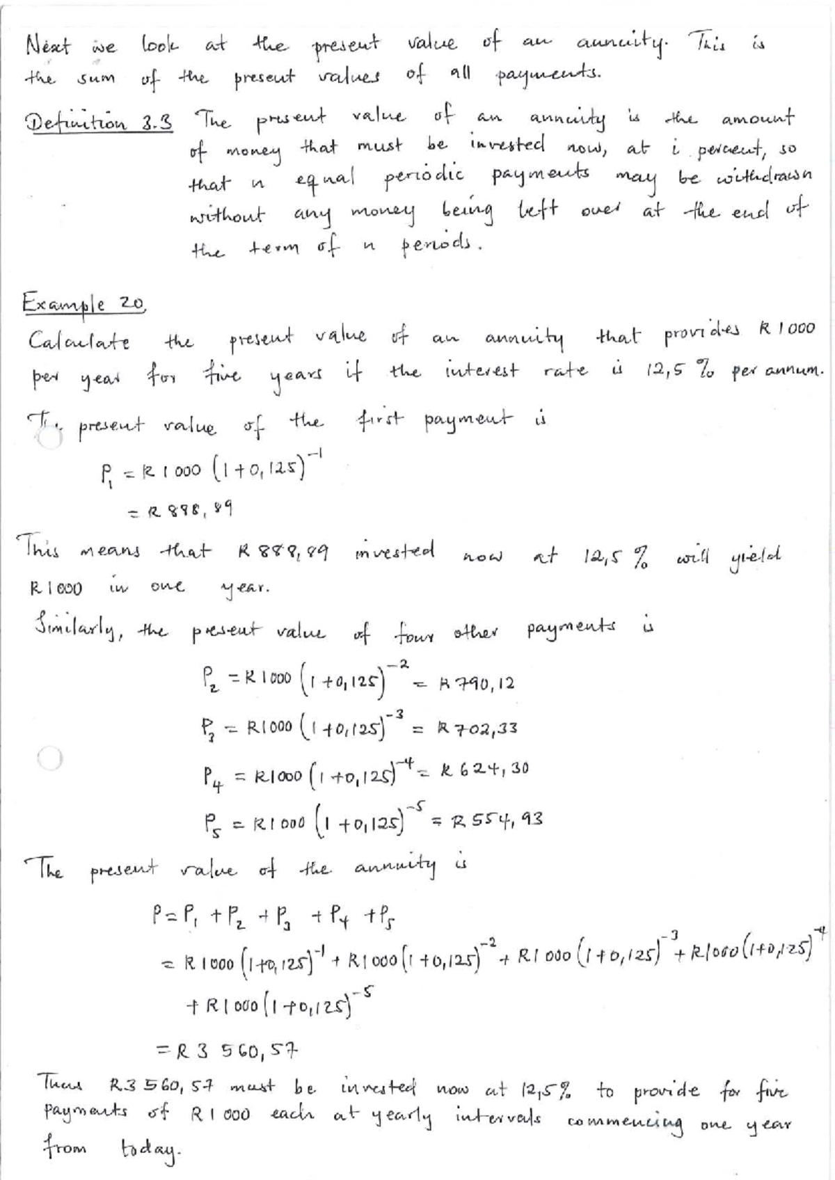 26 03 23 SAPM011 - Lecture Notes on Present Value Calculations - Studocu