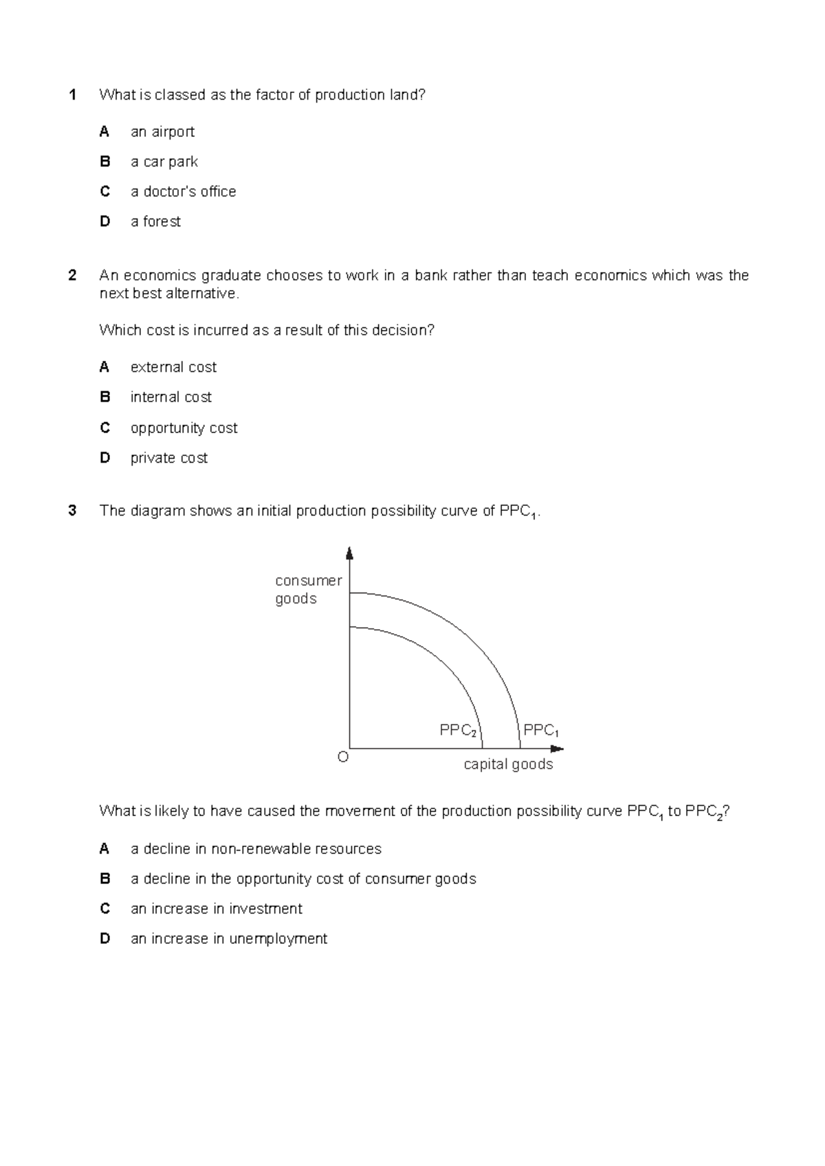 Economics Quiz Notes - Factors of Production and Resource Allocation ...