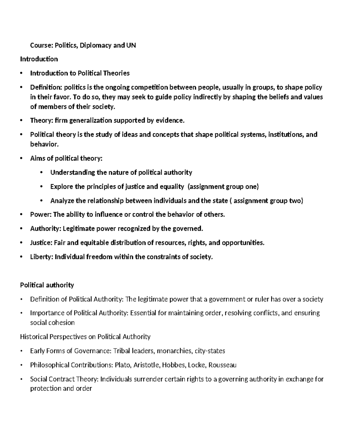 Politics, Diplomacy, and UN: An Introduction to Political Theories ...