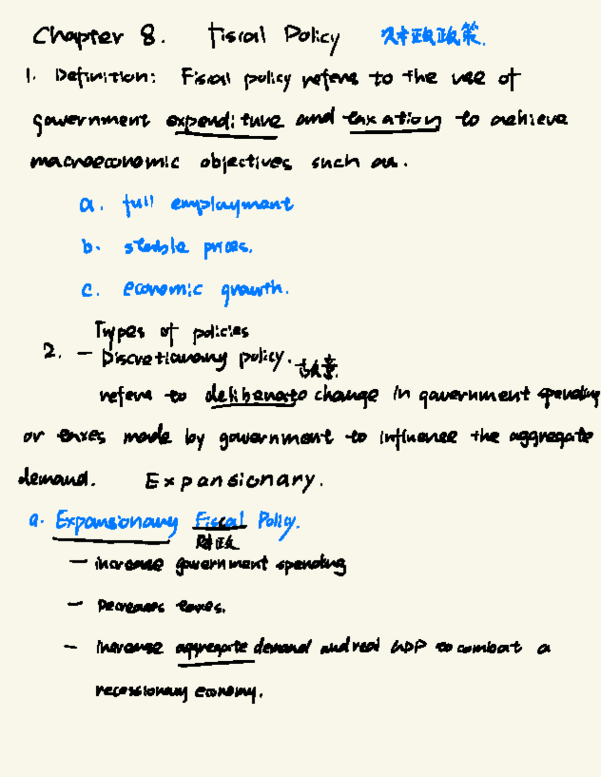 Chapter 8 & 9 Fiscal Policy and Market Structures - Econ 09 Feb Notes ...