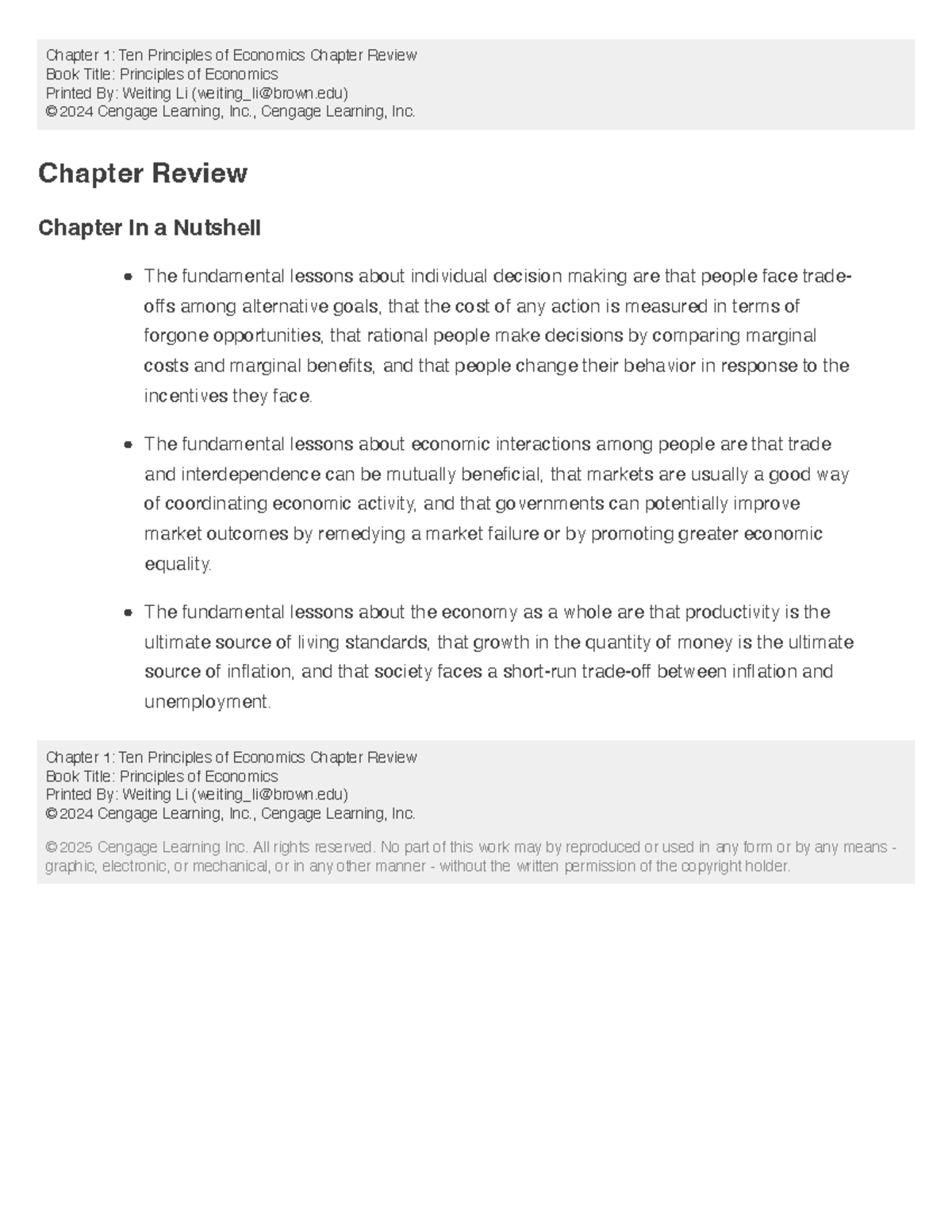 Chapter 1-8 Review Notes: Principles of Economics (ECON 101) - Studocu