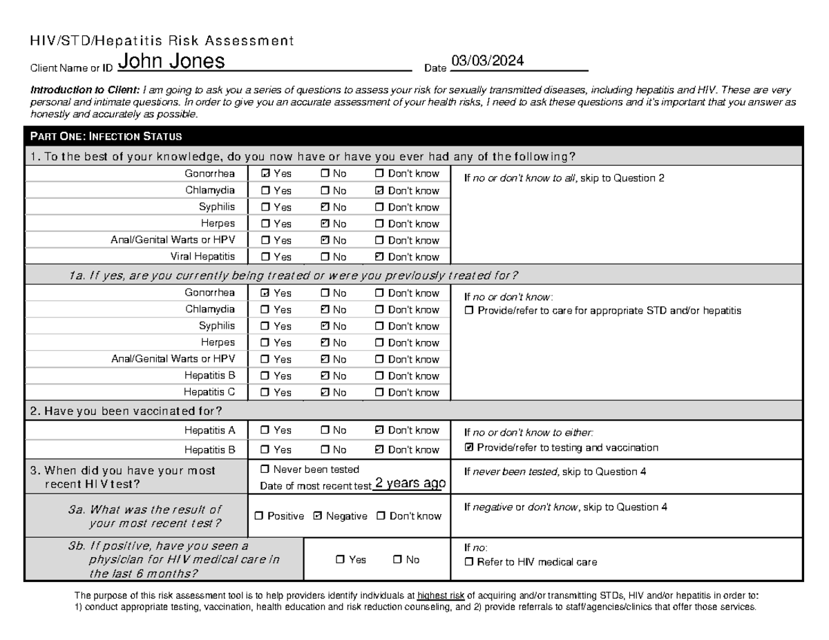 HSE 353 Risk Assessment for HIV, STDs & Hepatitis: Module 8 - Studocu