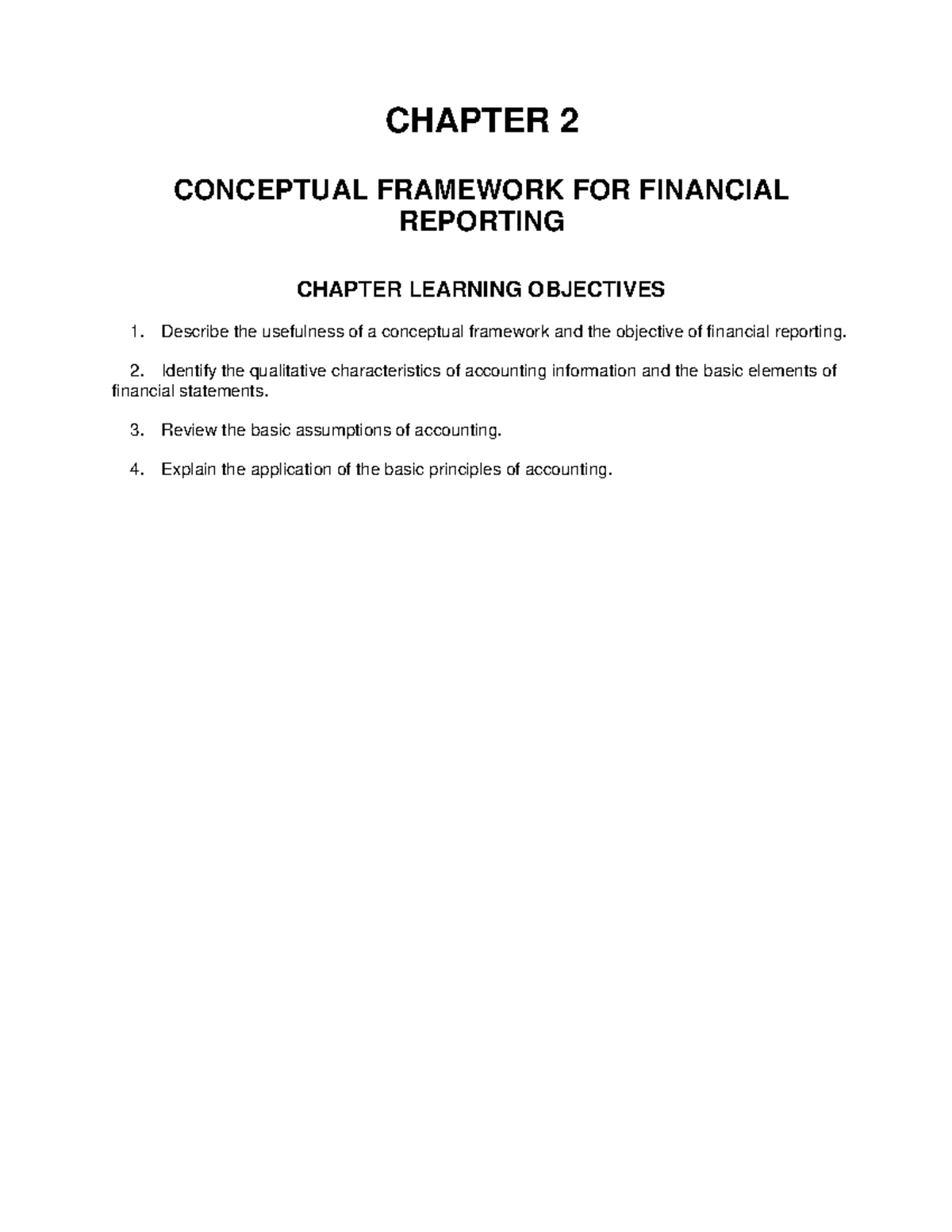 CH02 - Conceptual Framework for Financial Reporting: Key Learning ...