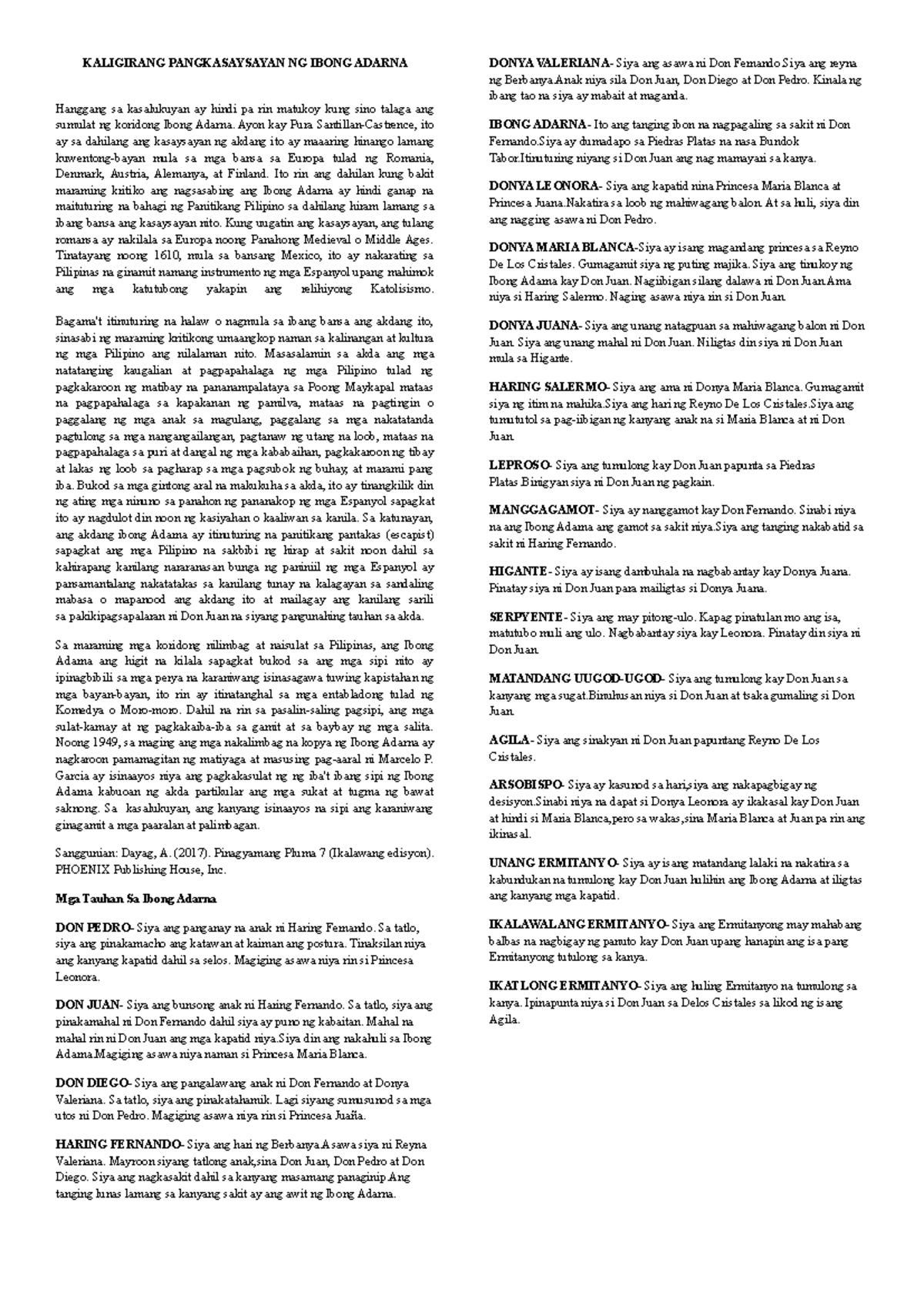 KALIGIRANG PANGKASAYSAYAN NG IBONG ADARNA: Isang Pagsusuri - Studocu