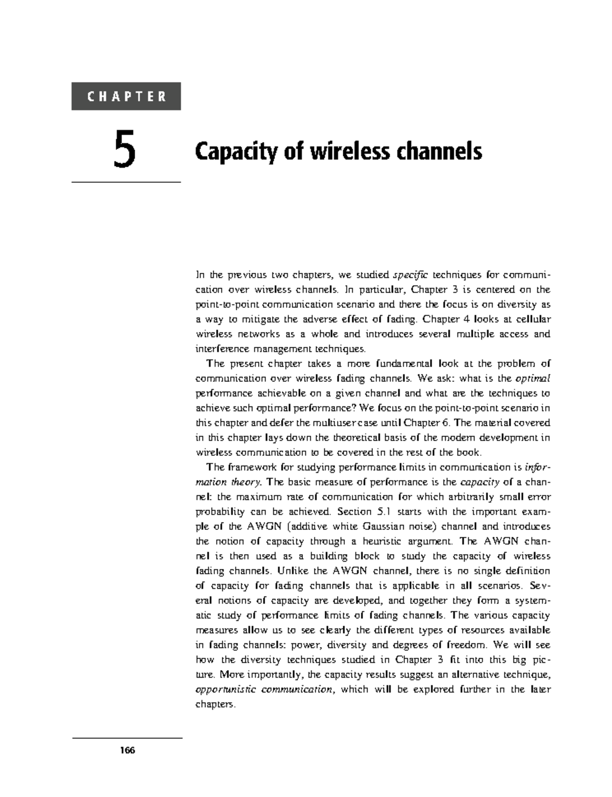 Fundamentals of Wireless Communication: Chapter 5 - Channel Capacity ...