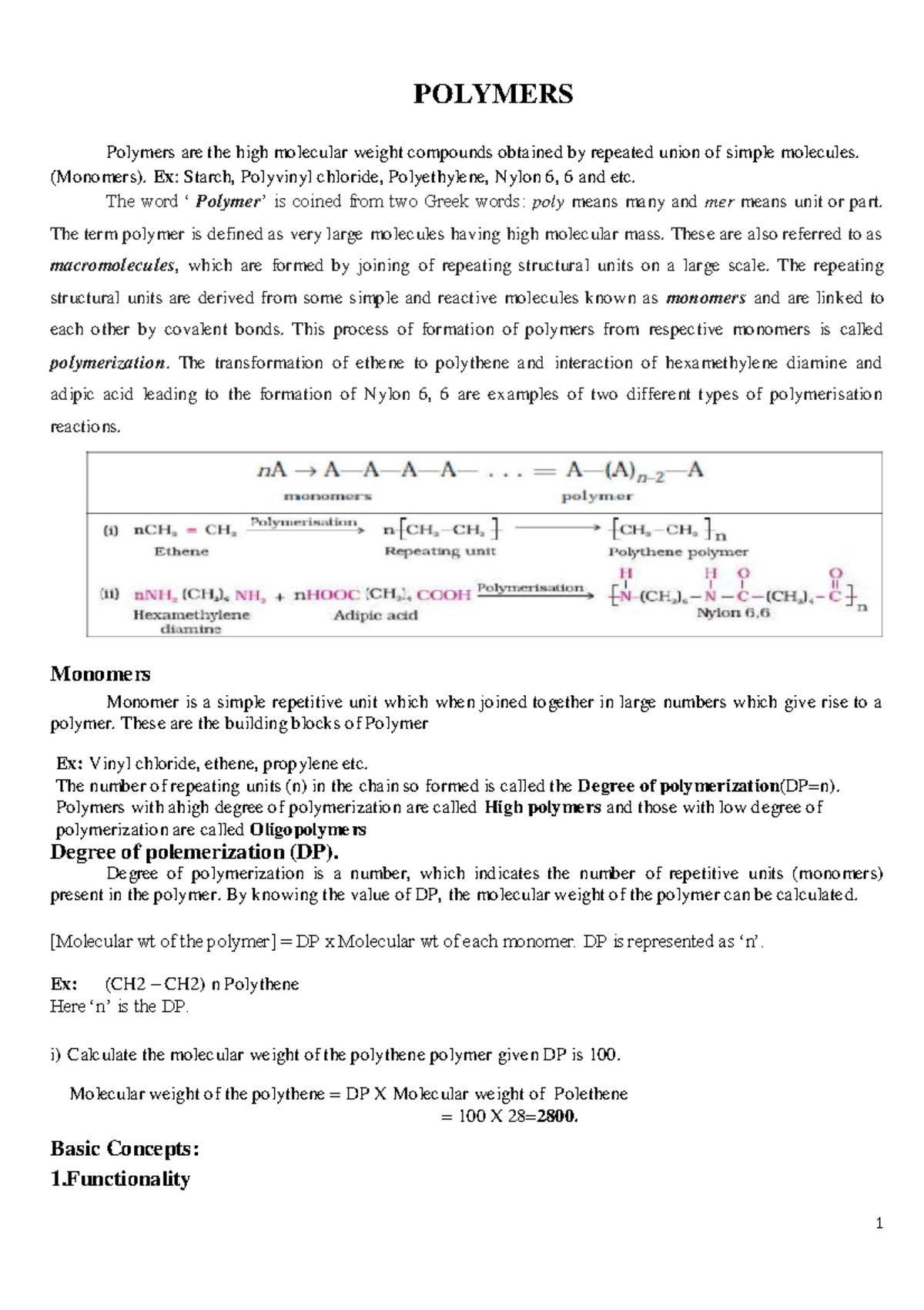 **Introduction to Polymers: Key Concepts and Terminology** - Studocu