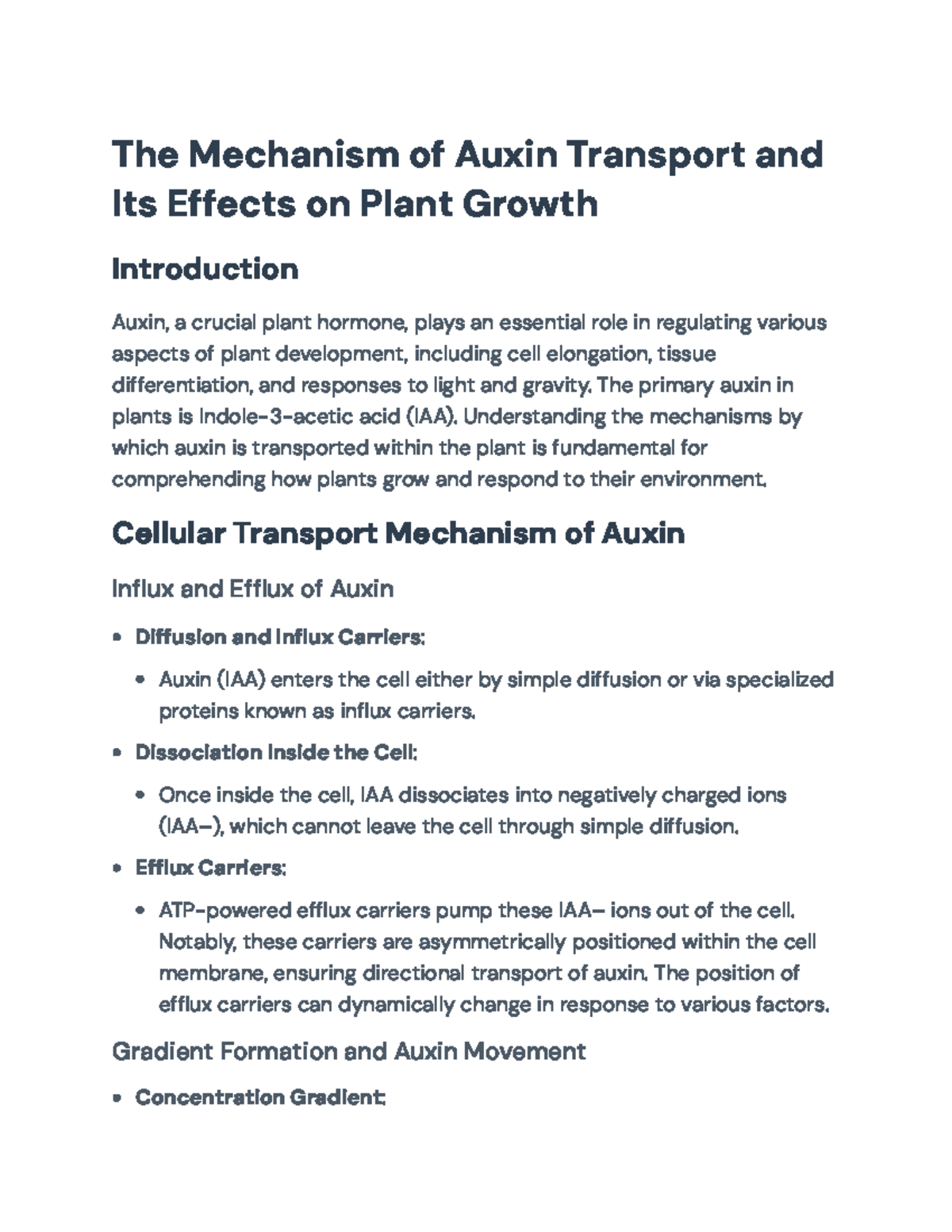 Auxin Transport Mechanisms and Their Impact on Plant Growth Dynamics ...