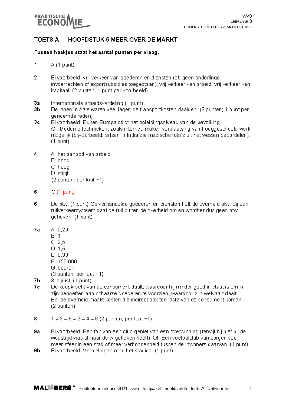 VWO Leerjaar 3 Hoofdstuk 6 Toets A Antwoorden en Uitleg - Studeersnel