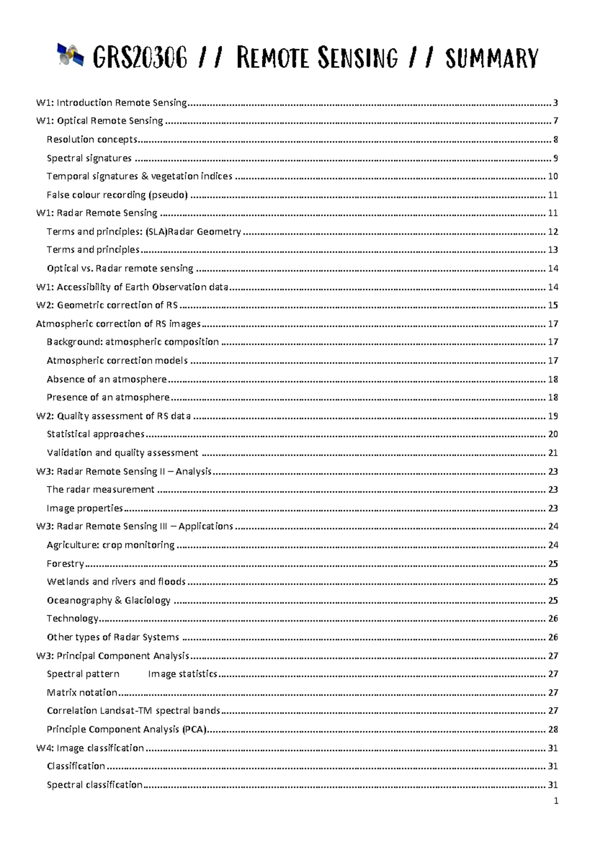 GRS20306 Remote Sensing Lecture Notes: Key Concepts & Principles ...