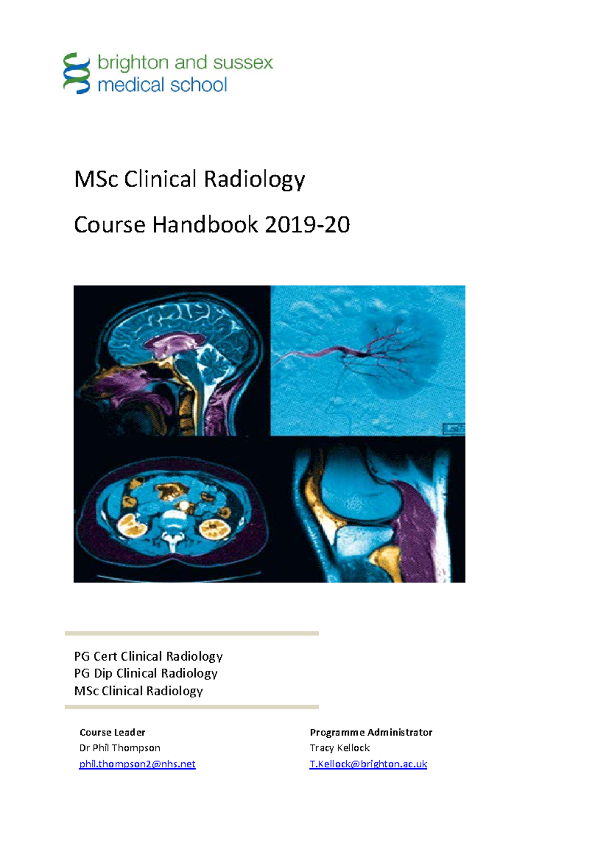 MSc Clinical Radiology 2019-20 Course Handbook & Final Exam Overview ...