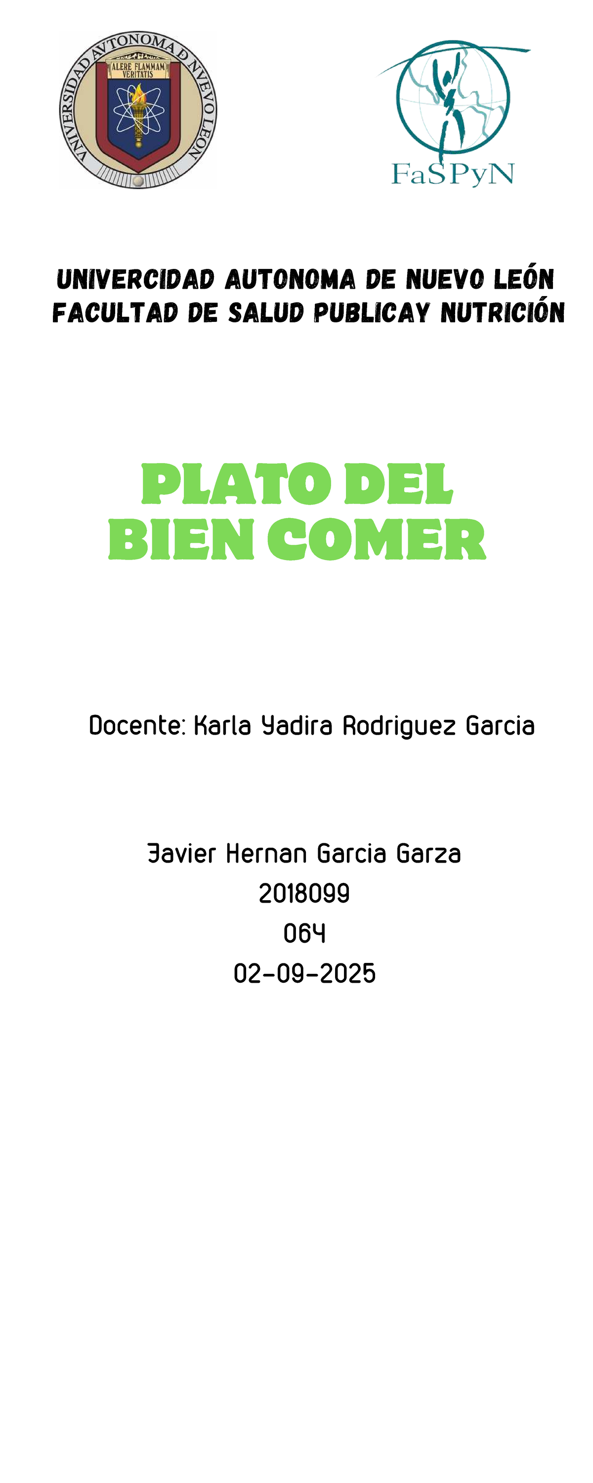 Infografía sobre el Plato del Bien Comer - UANL 2018099 - Studocu