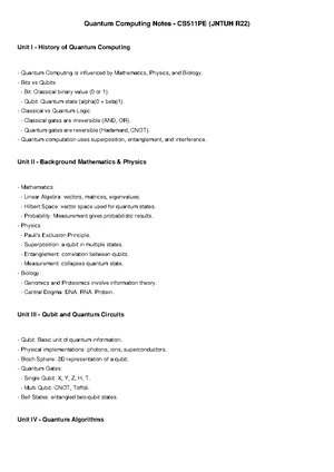 Short Intro to Quantum Computing (QC) - Lecture Notes - Studocu