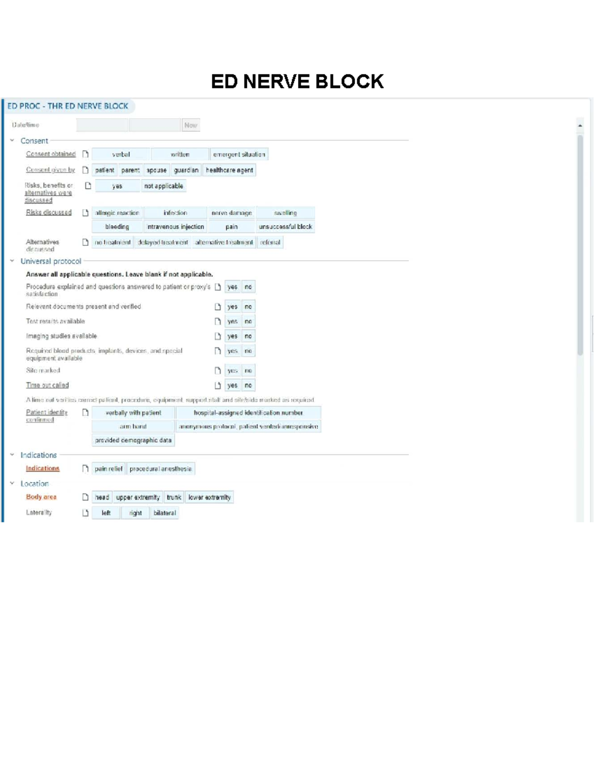 ED NERVE BLOCK Consent & Protocol Guidelines for ED Procedures - Studocu