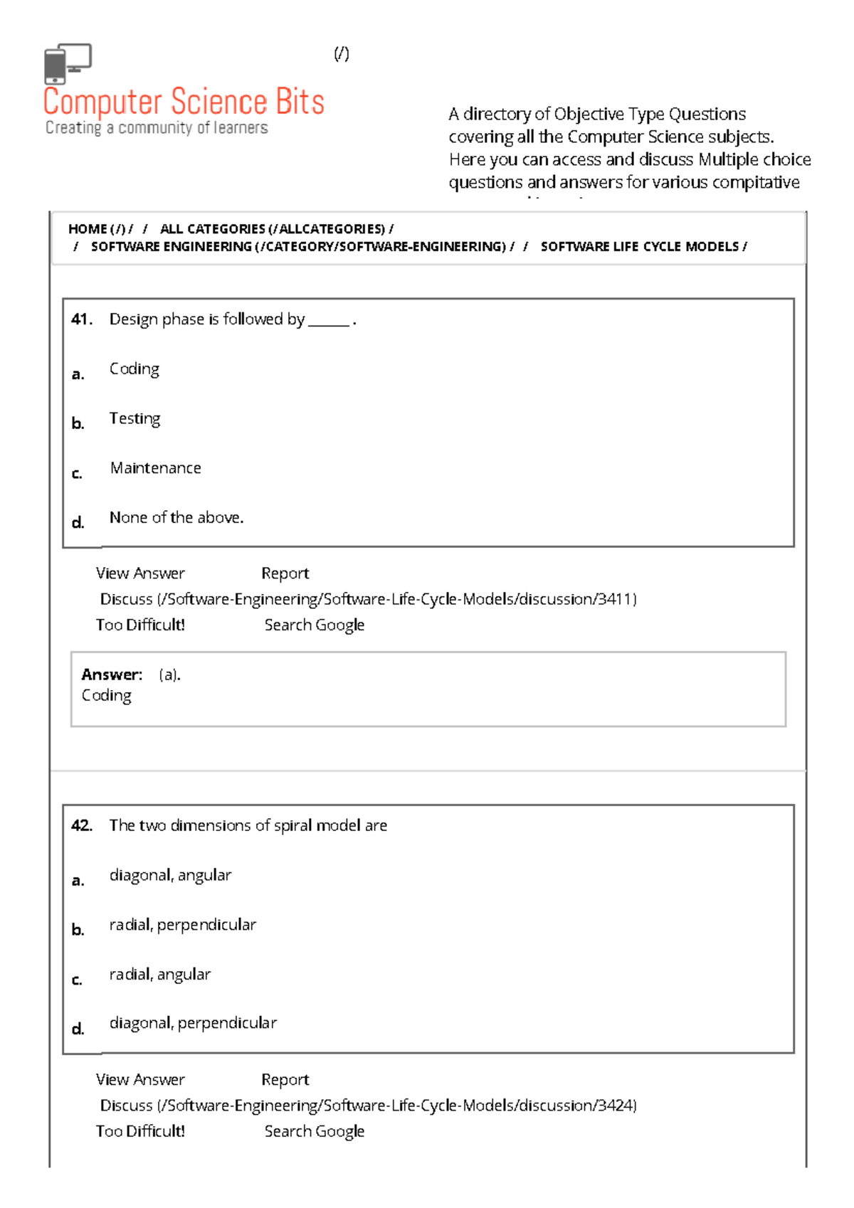 377343154 Software Engineering Multiple Choice Questions and Answers ...