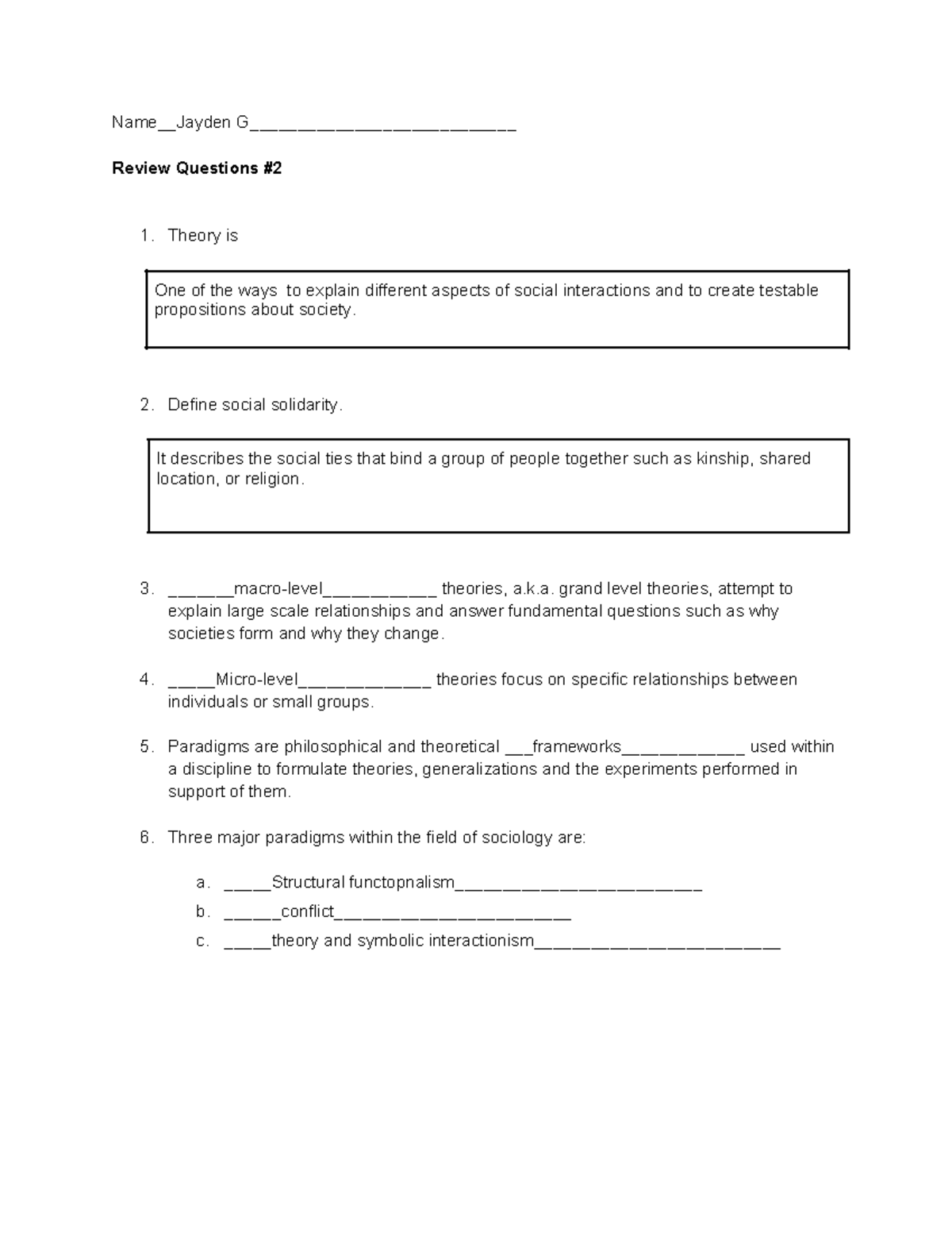 SOCI 101 - Jayden 1.7 Review Questions and Key Concepts - Studocu