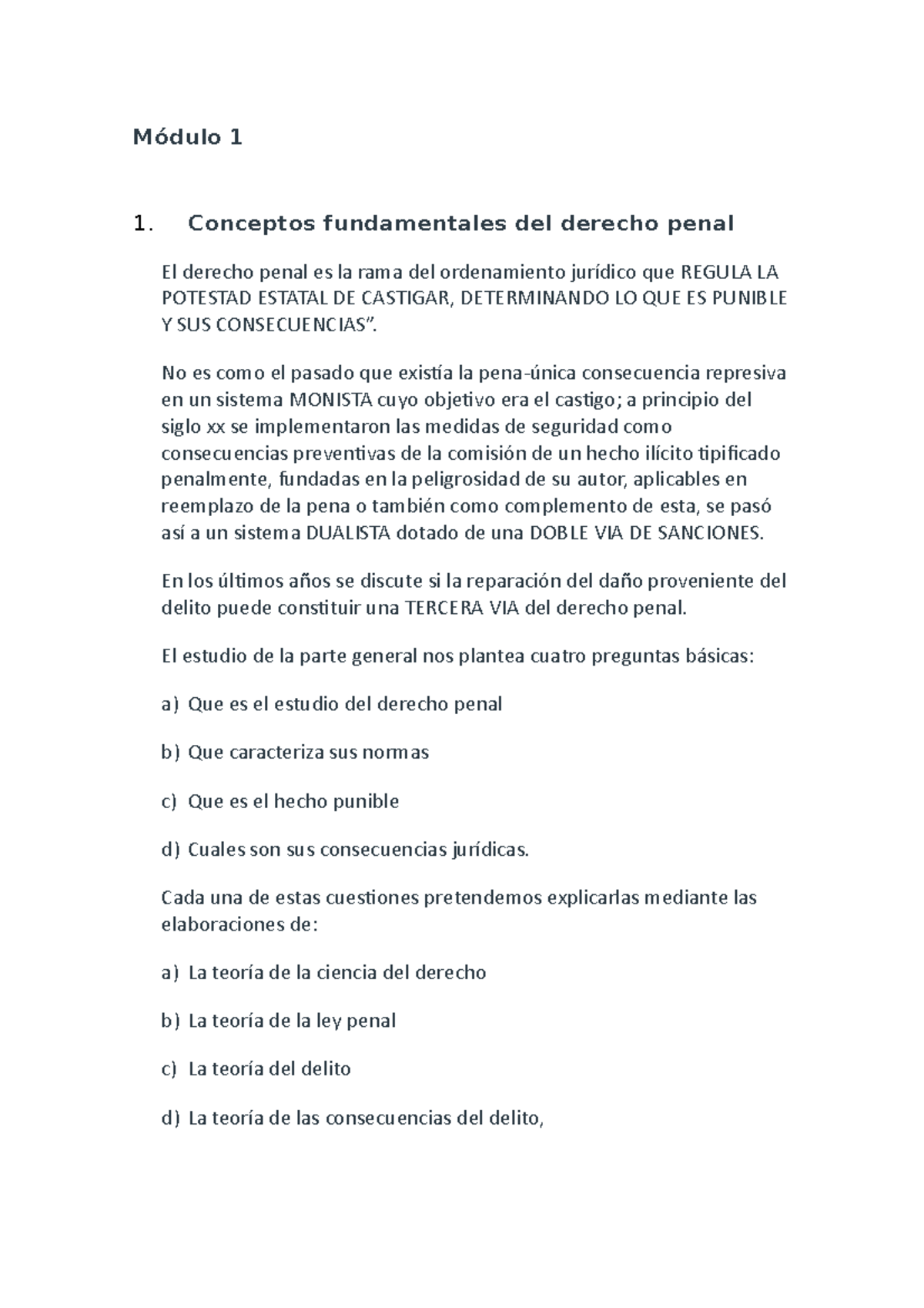 Estudio Integral del Derecho Penal - Módulo 1 al 3 - Studocu