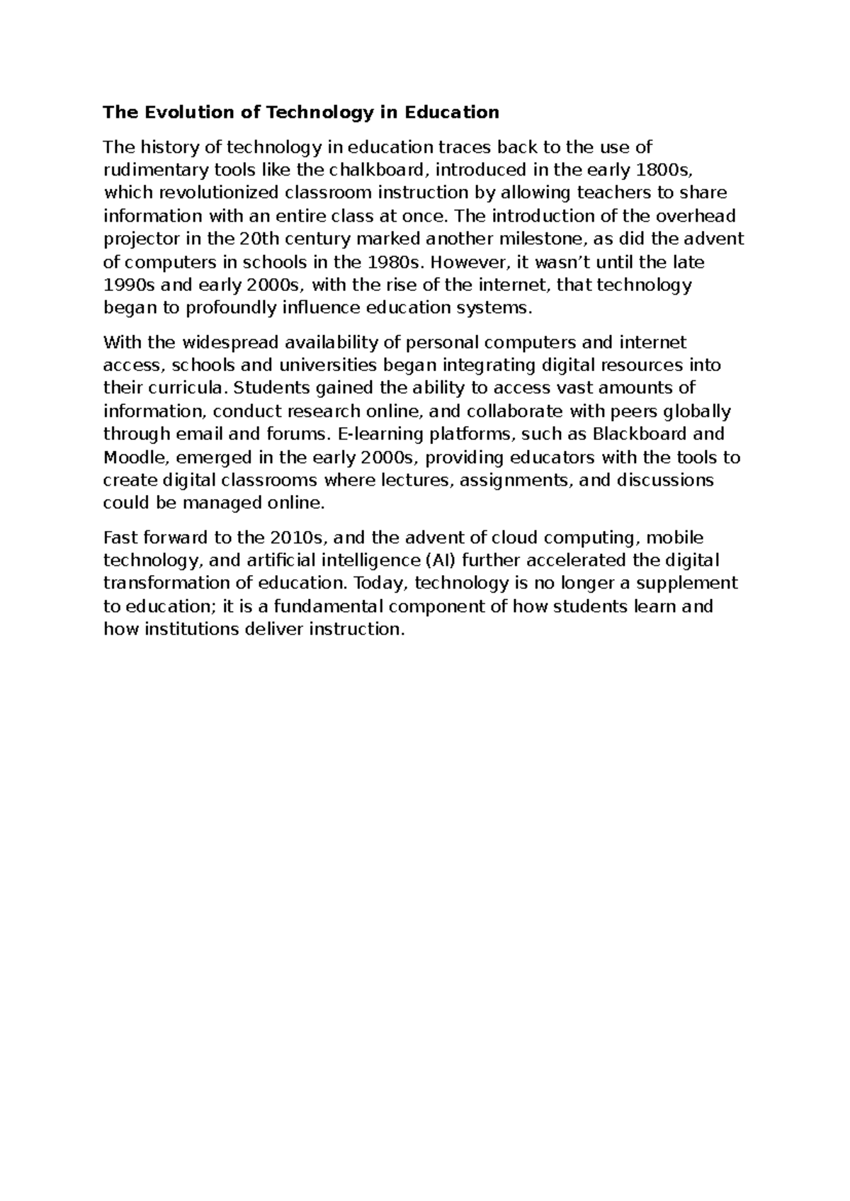 EDU 101: A Historical Overview of Technology's Impact on Education ...