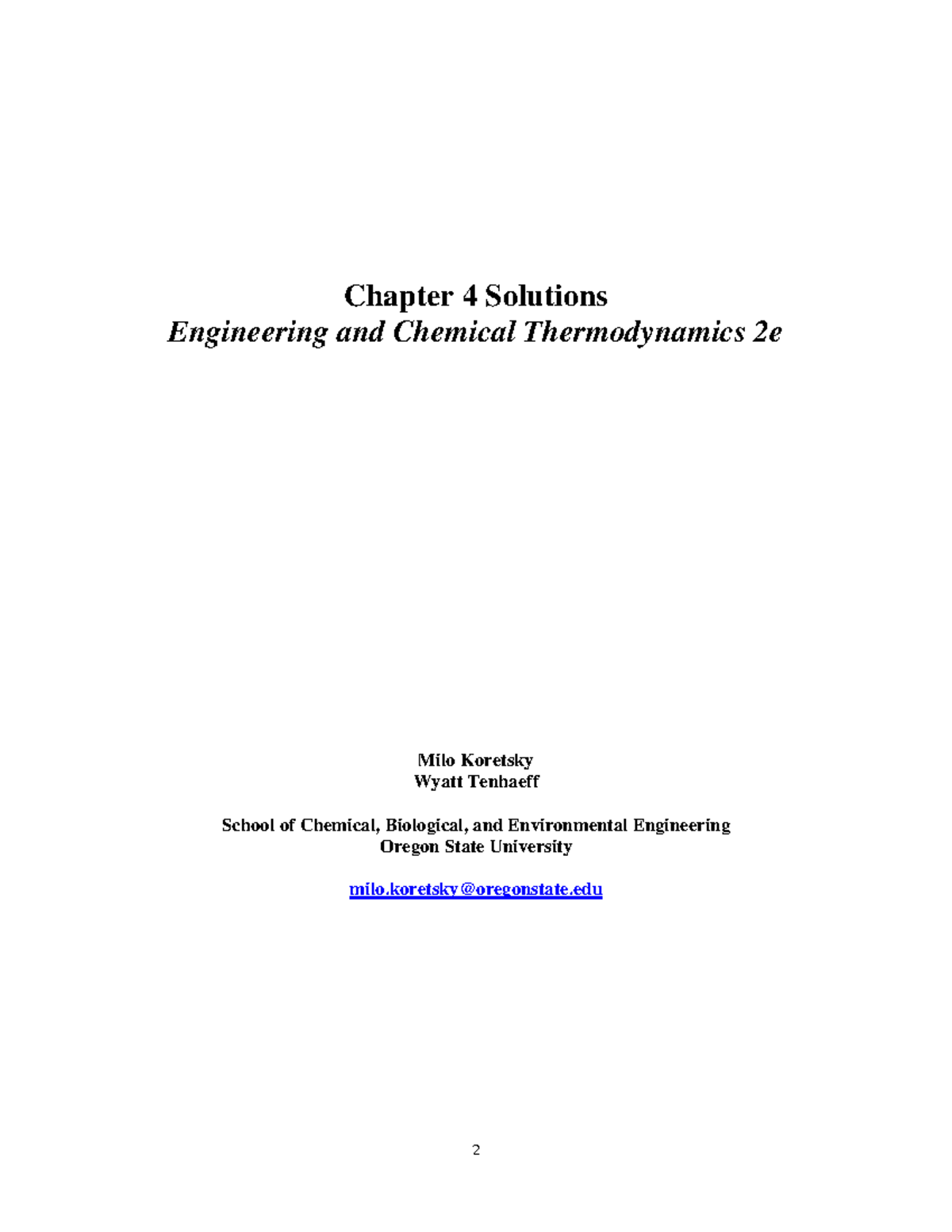 Solutions for Engineering Thermodynamics (CH 4) - 2nd Edition - Document Preview